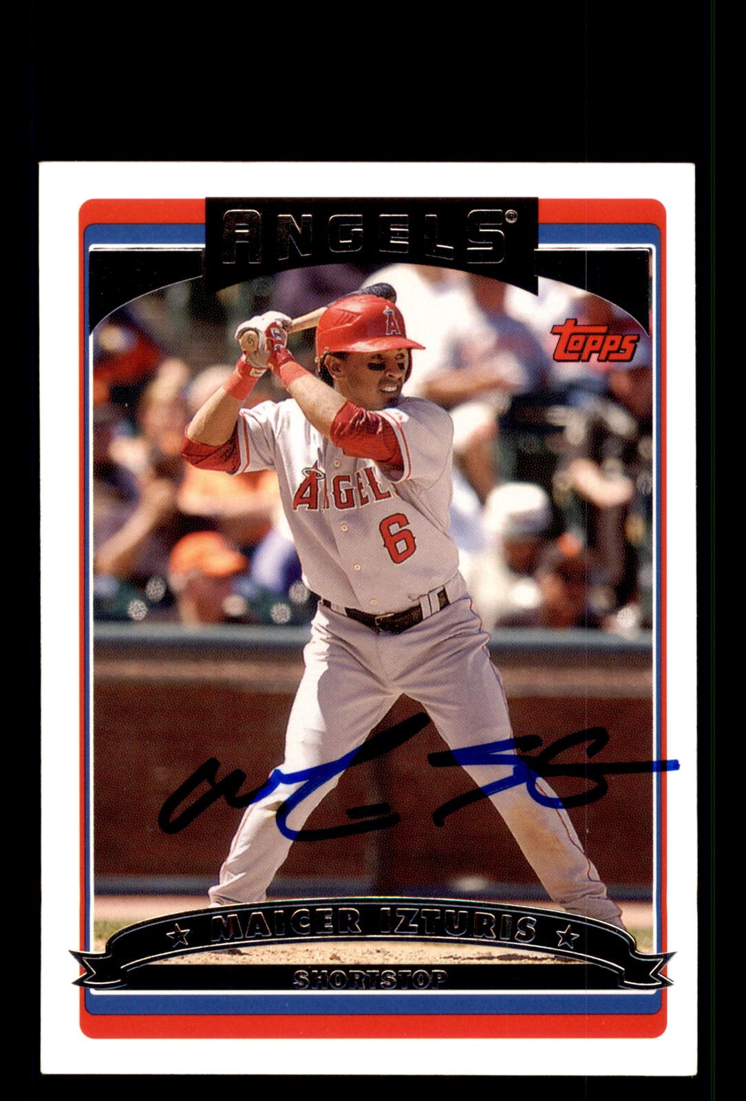 Signed Baseball Card Auto Maicer Izturis 2006 Topps #UH87 Los Angeles Angels
