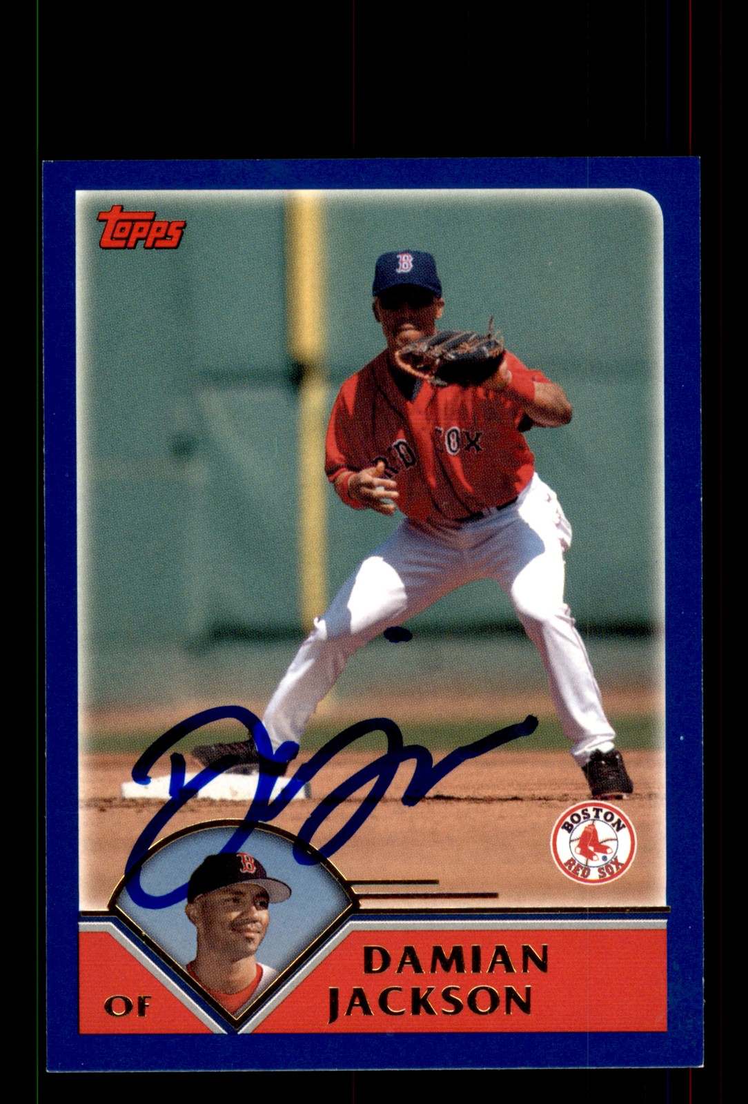 Signed Baseball Card Auto Damian Jackson 2003 Topps #T43 Boston Red Sox