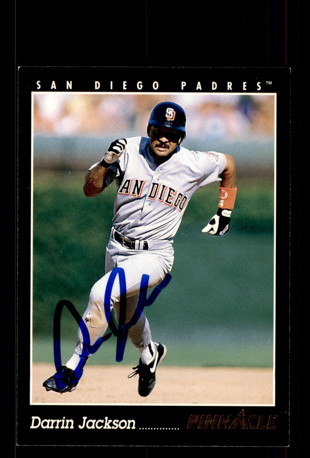 Signed Baseball Card Auto Darrin Jackson 1993 Pinnacle #125 San Diego Padres