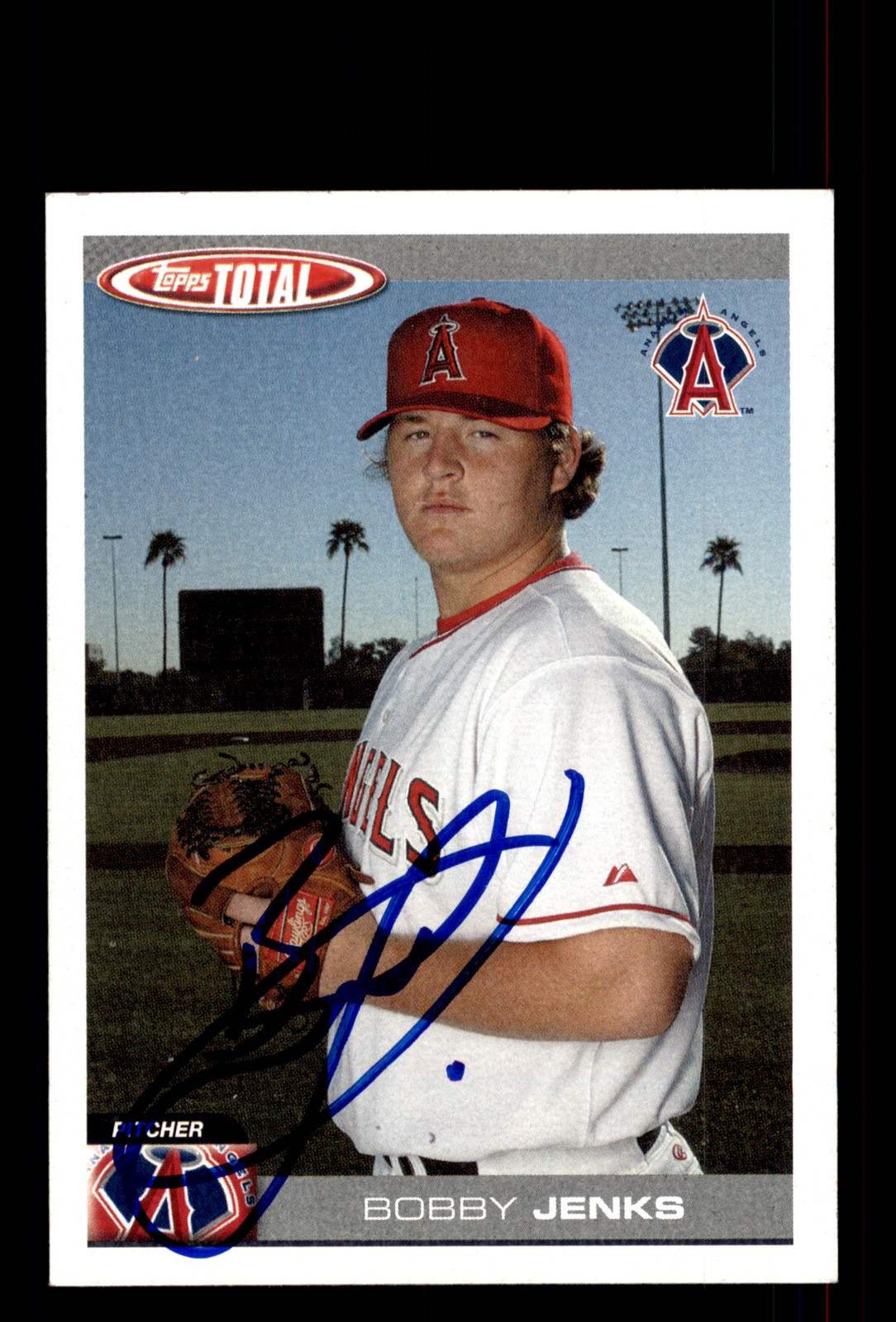 Signed Baseball Card Auto Bobby Jenks 2004 Topps Total #728 Anaheim Angels