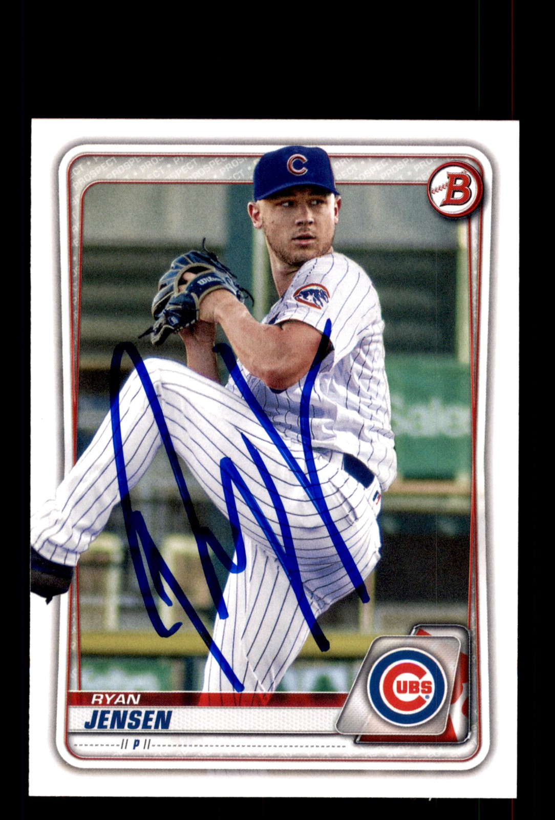 Signed Baseball Card Auto Ryan Jensen 2020 Bowman Draft #BD-9 Chicago Cubs
