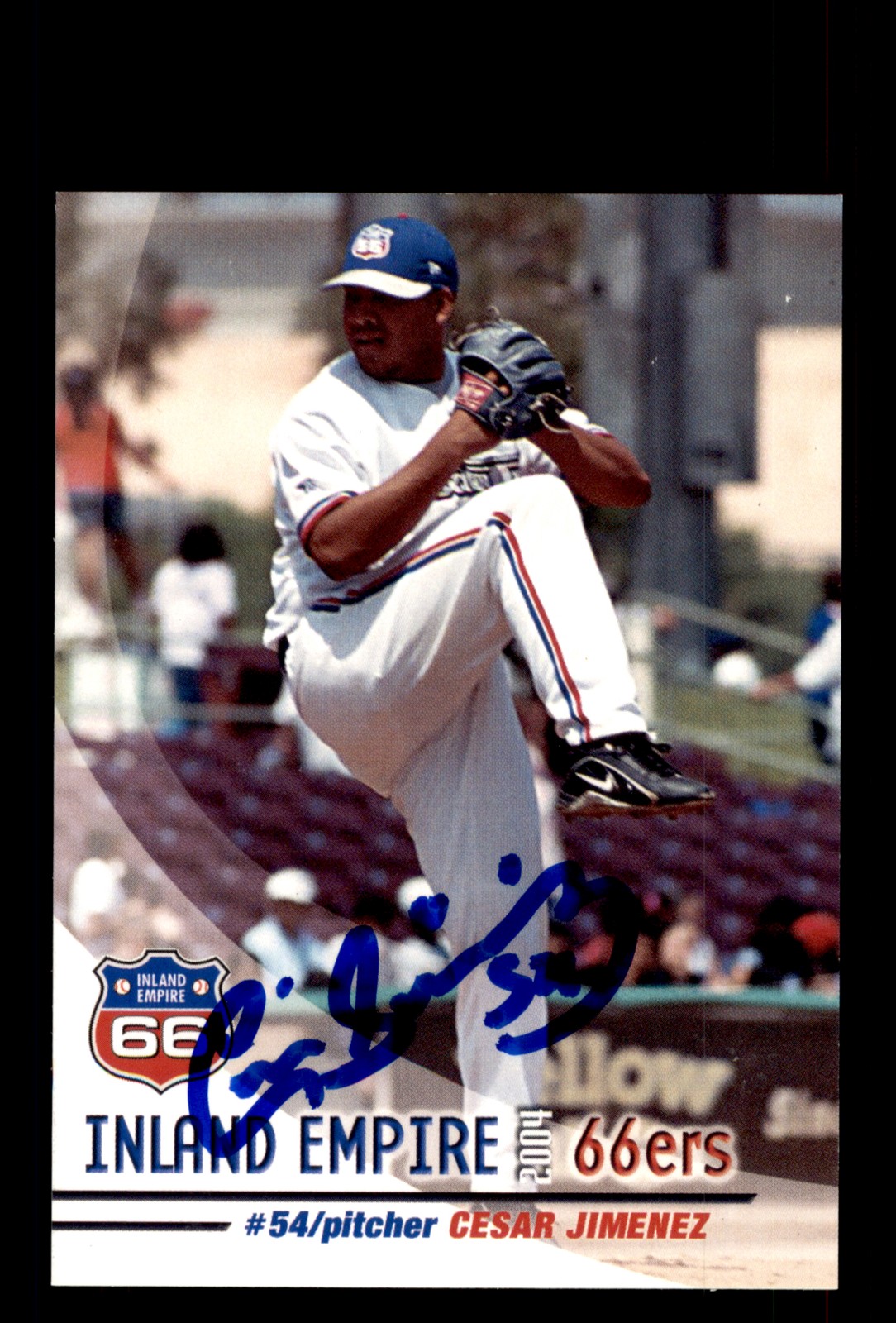 Signed Baseball Card Auto Cesar Jimenez 2004 Grandstand Inland Empire 66ers