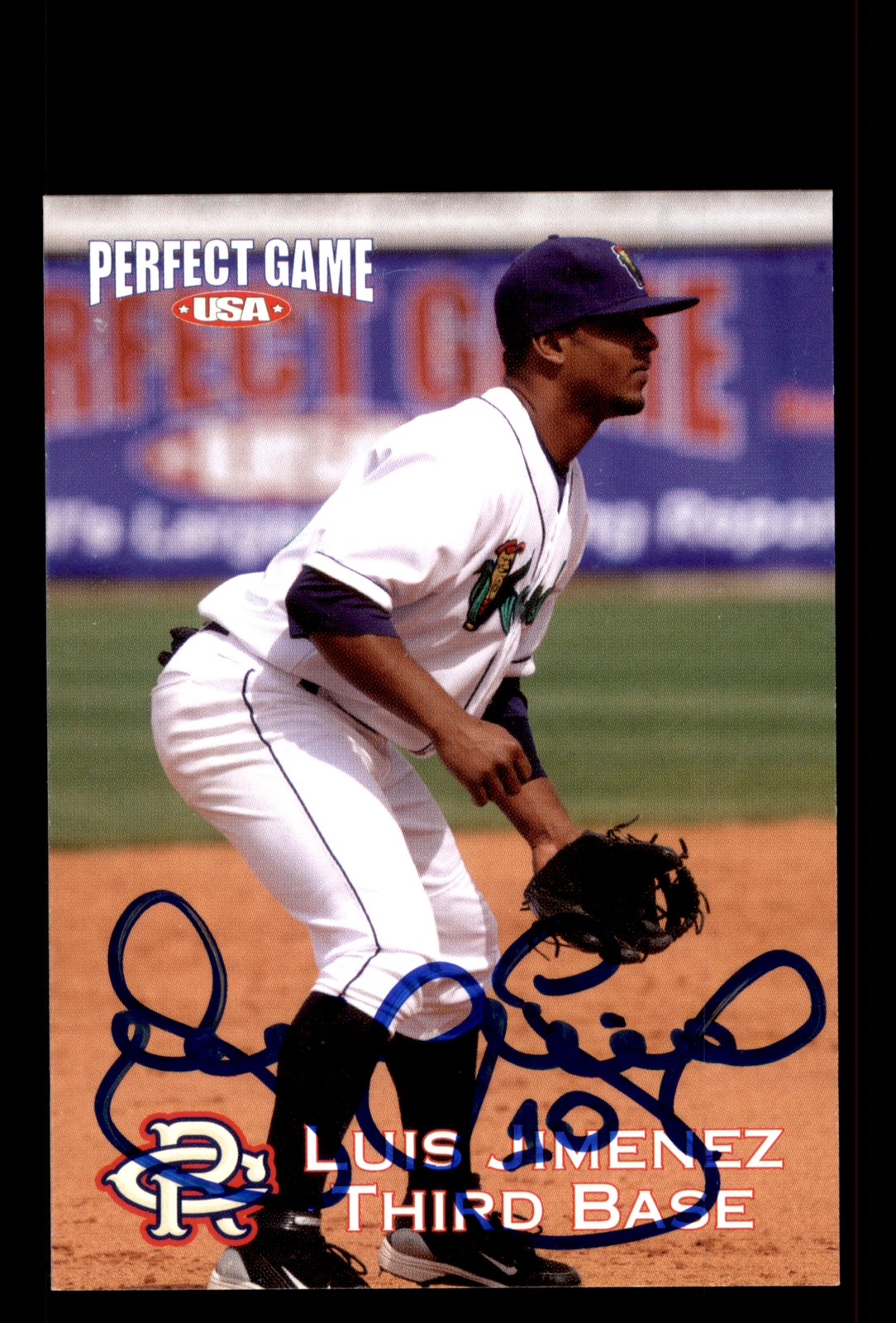 Signed Baseball Card Auto 2010 Perfect Game Cedar Rapids Kernels Luis Jimenez