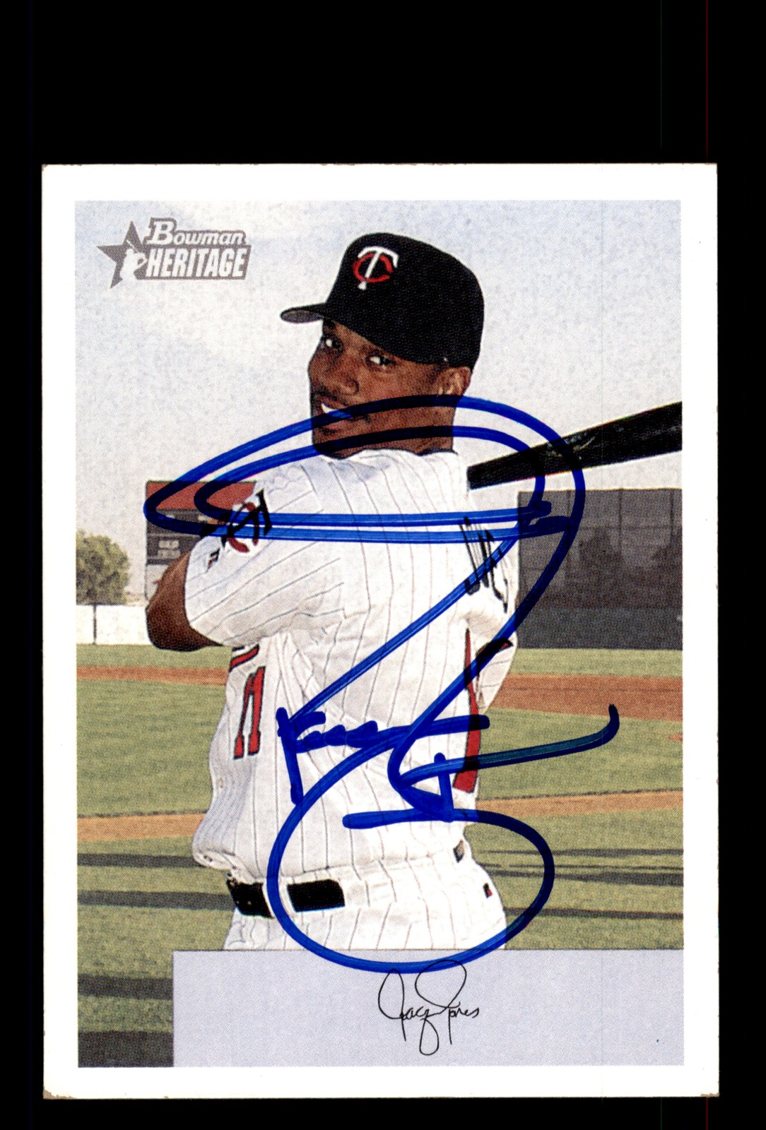 Signed Baseball Card Auto Jacque Jones 2002 Bowman Heritage #293 Minnesota Twins