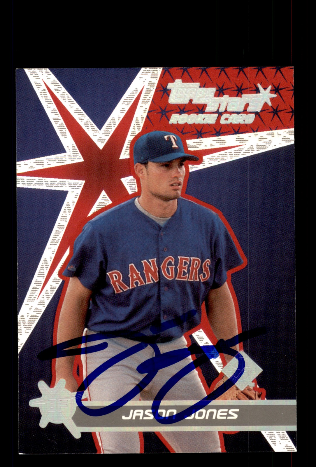 Signed Baseball Card Auto Jason Jones 2001 Topps Stars #185 Texas Rangers