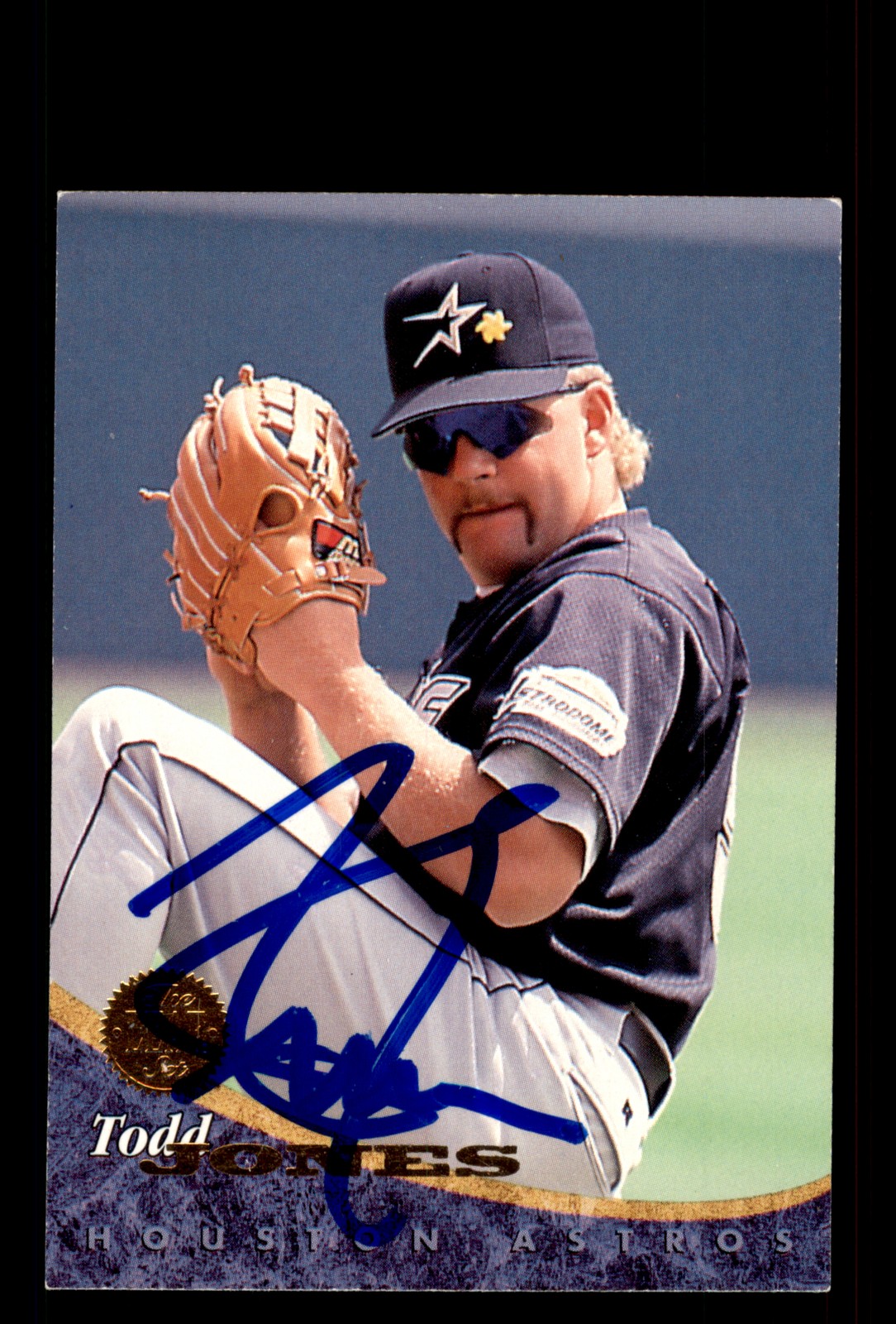Signed Baseball Card Auto Todd Jones 1994 Leaf #415 Houston Astros