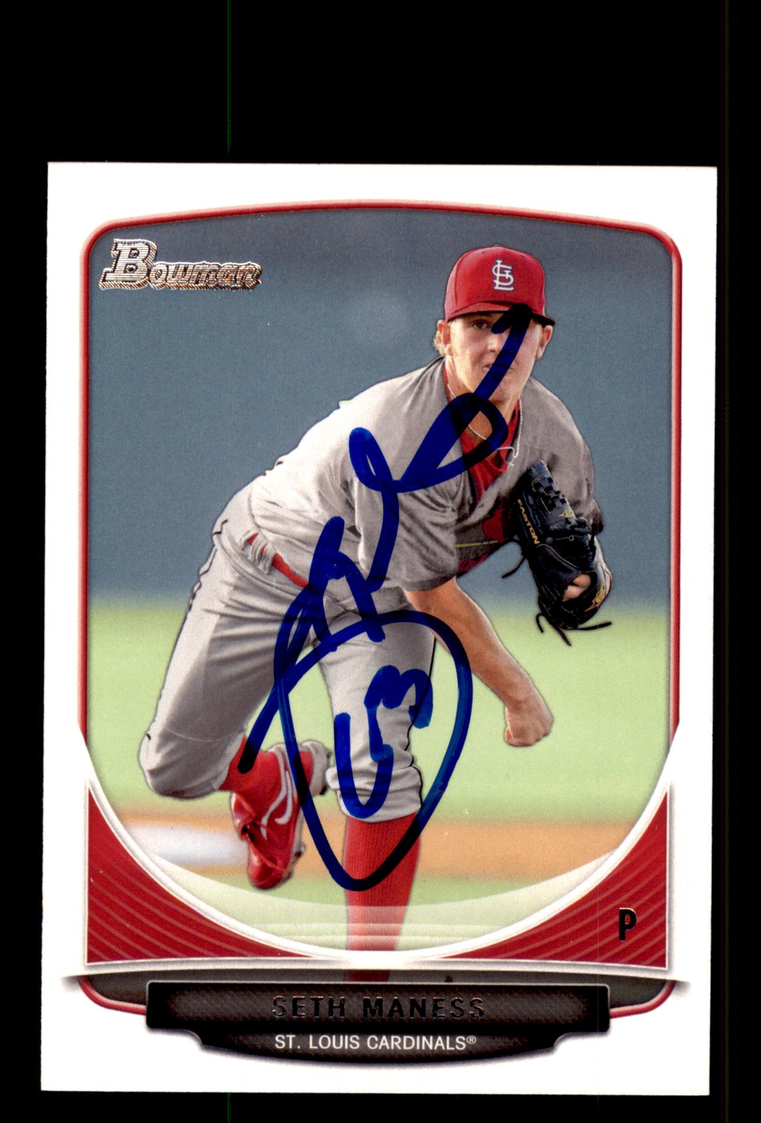 Signed Baseball Card Auto Seth Maness 2013 Bowman #BP64 St. Louis Cardinals