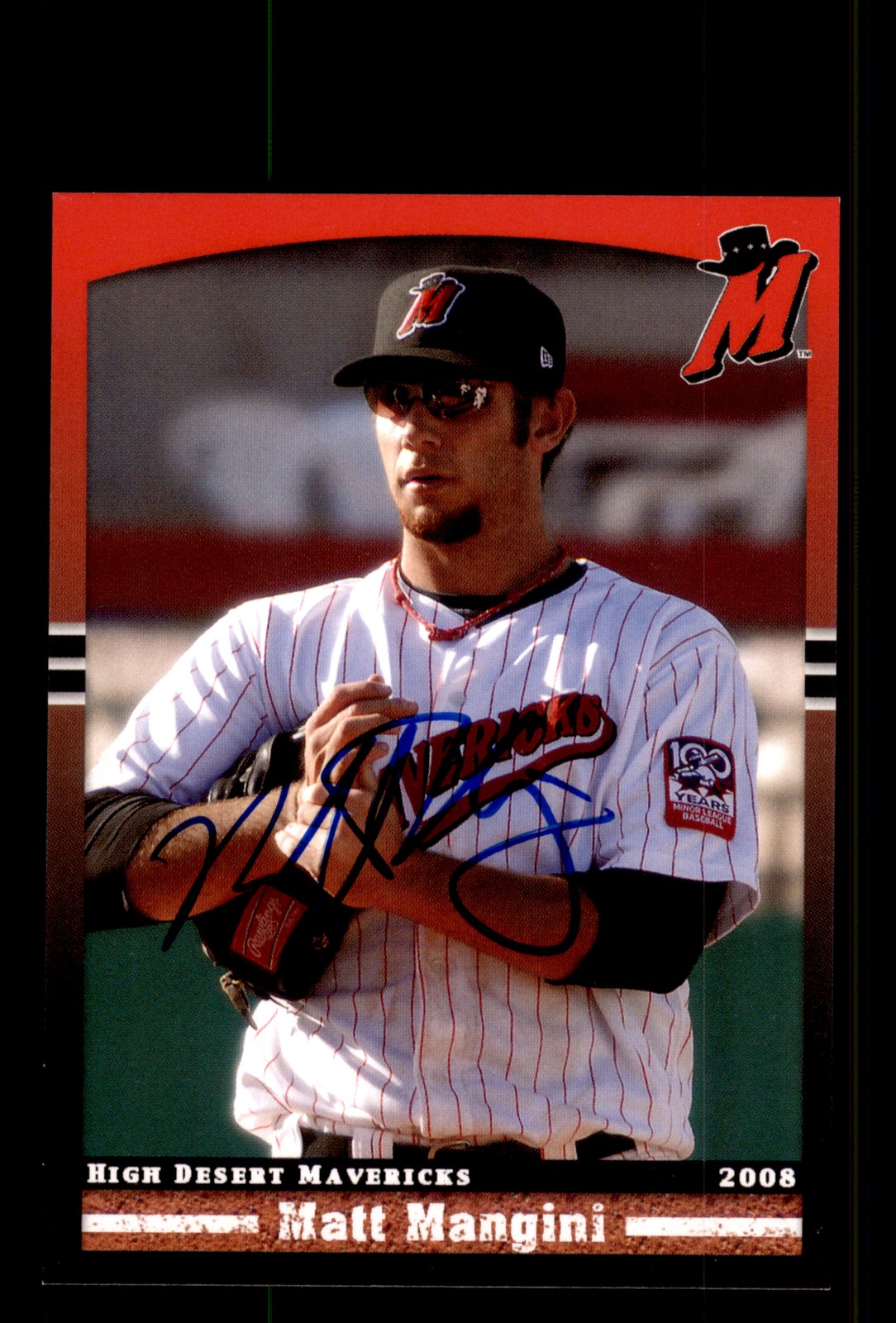 Signed Baseball Card Auto Matt Mangini 2008 Grandstand High Desert Mavericks