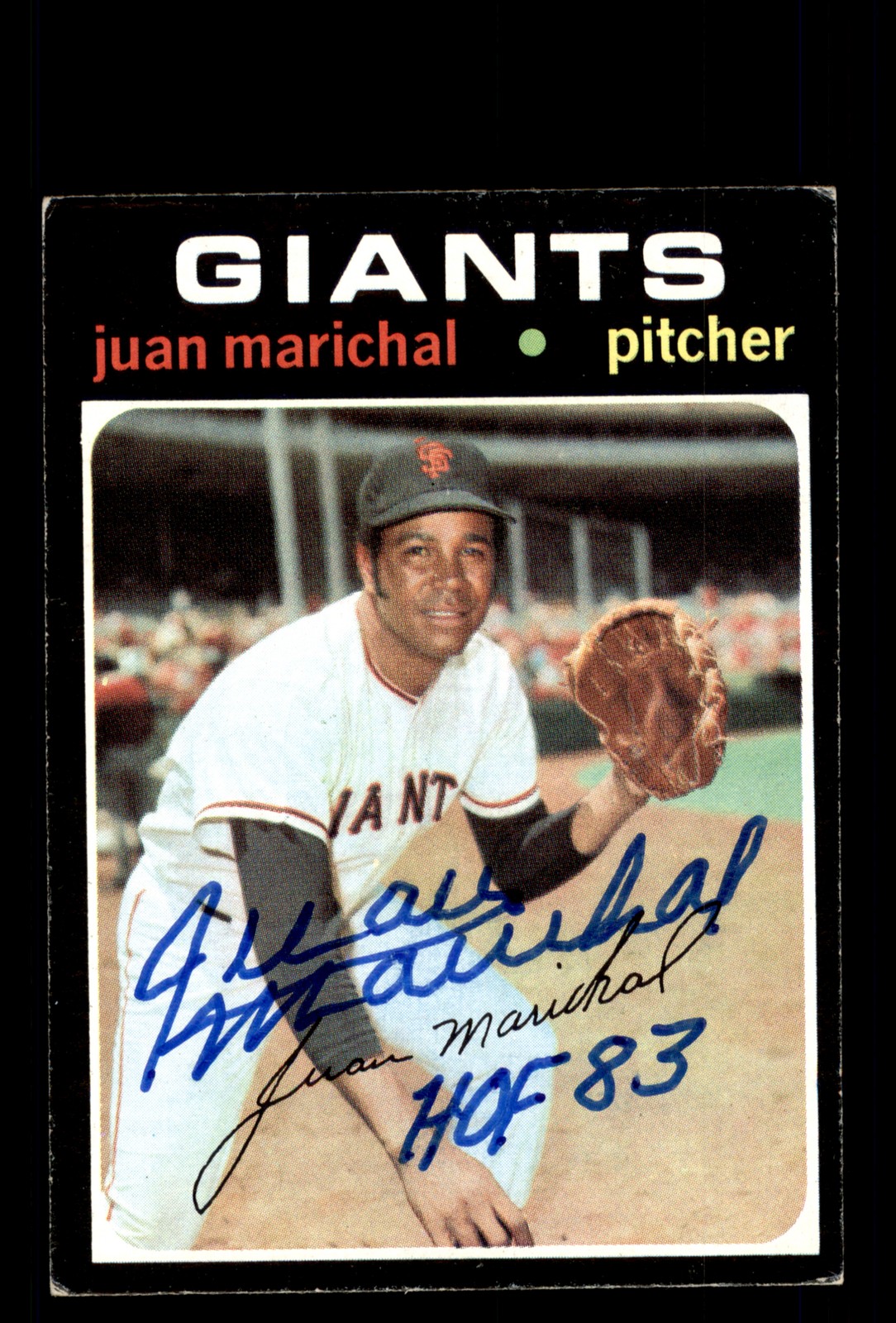 Signed Baseball Card Auto Juan Marichal 1971 Topps #325 San Francisco Giants