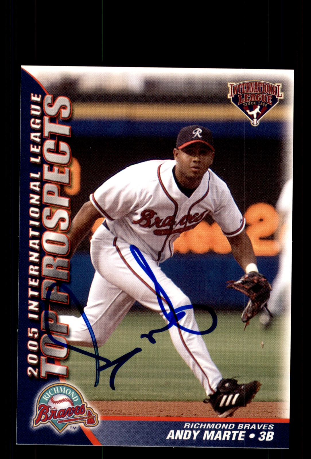 Signed Baseball Card Auto Andy Marte 2005 International League Top Prospects