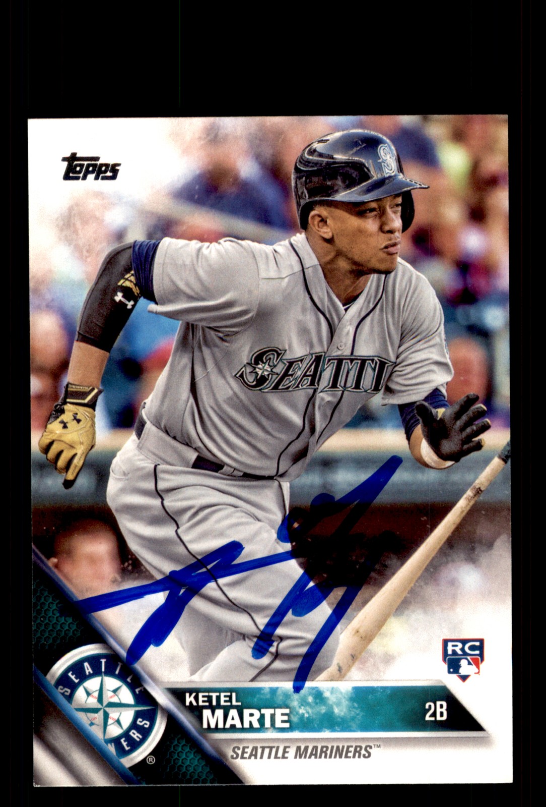 Signed Baseball Card Auto Ketel Marte 2016 Topps #73 Seattle Mariners