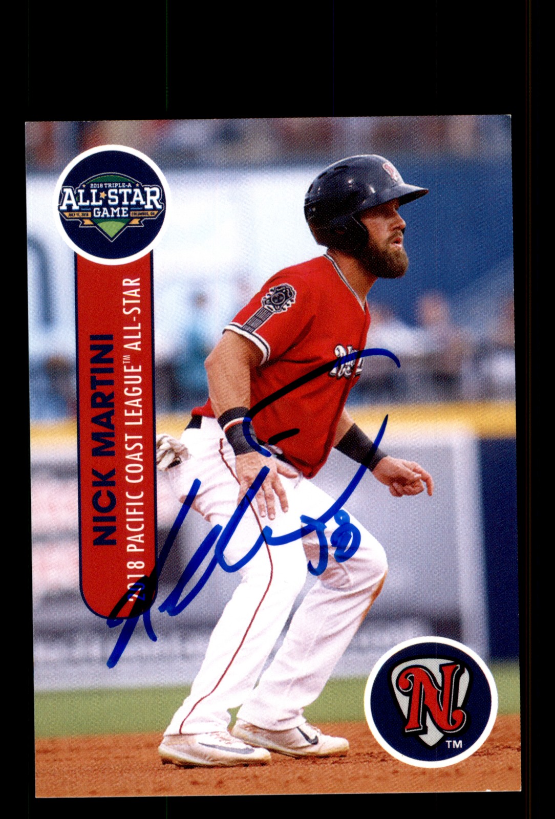 Signed Baseball Card Auto Nick Martini 2018 Choice Pacific Coast League AS