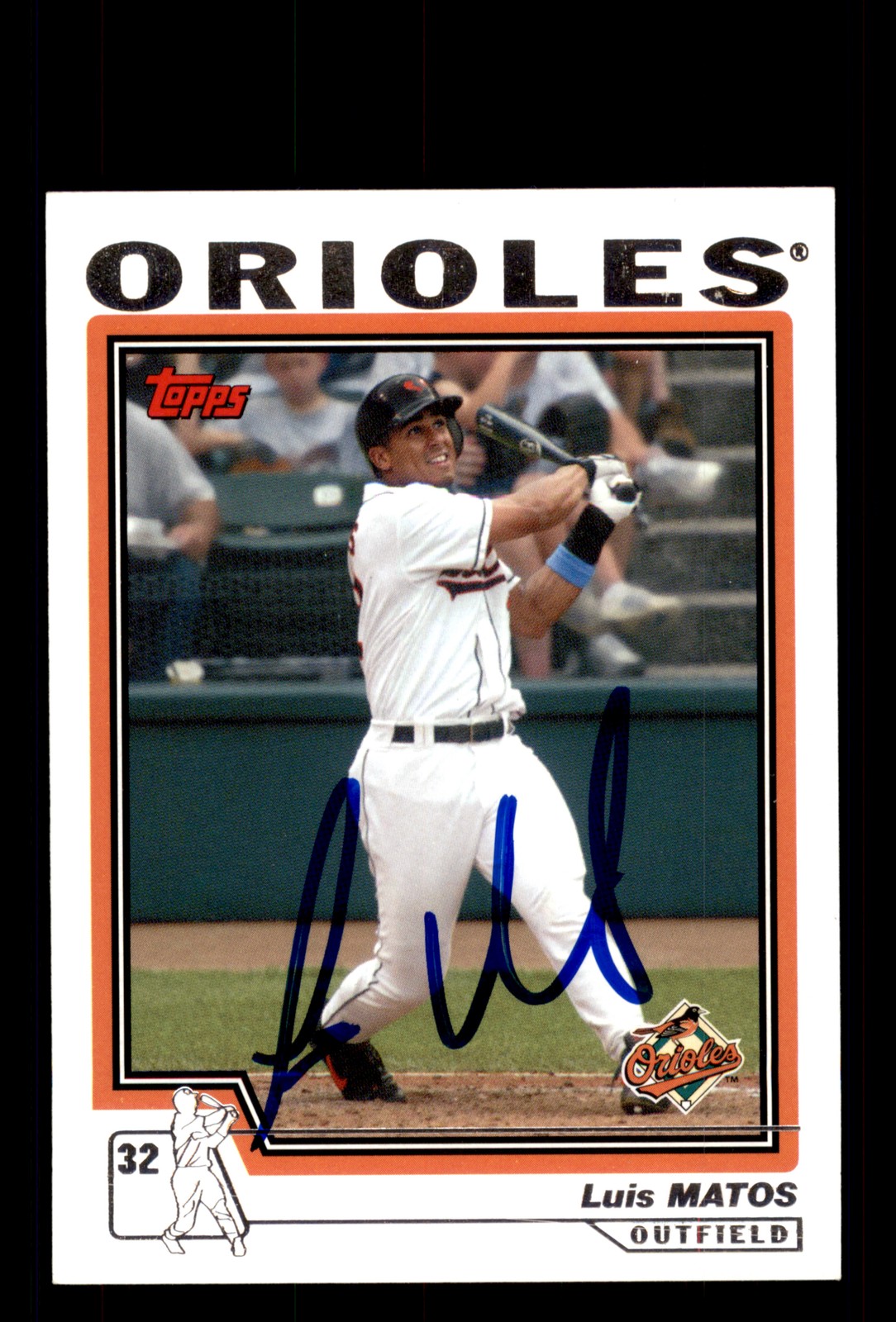 Signed Baseball Card Auto Luis Matos 2004 Topps #193 Baltimore Orioles