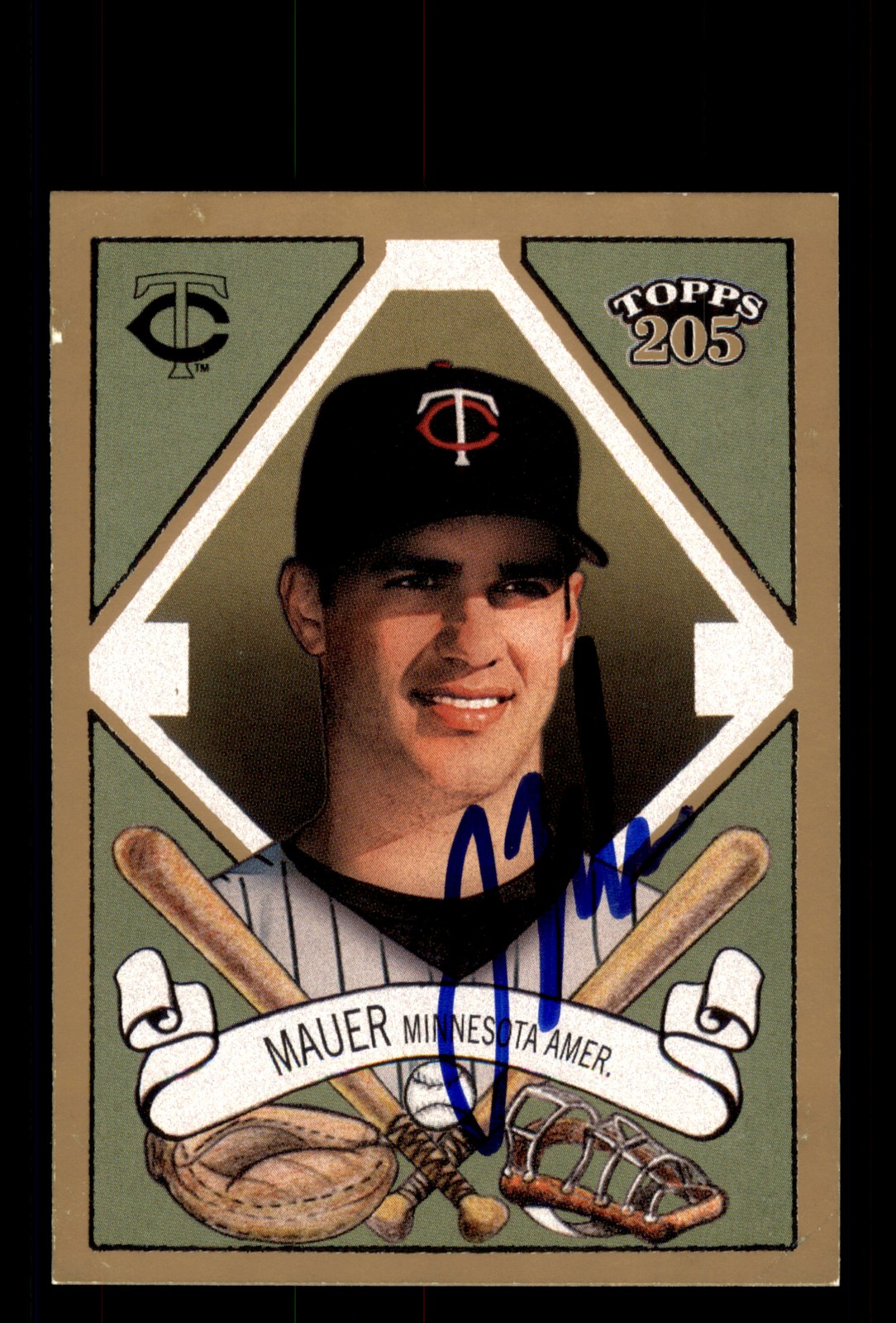 Signed Baseball Card Auto Joe Mauer 2003 Topps 205 #125 Minnesota Twins