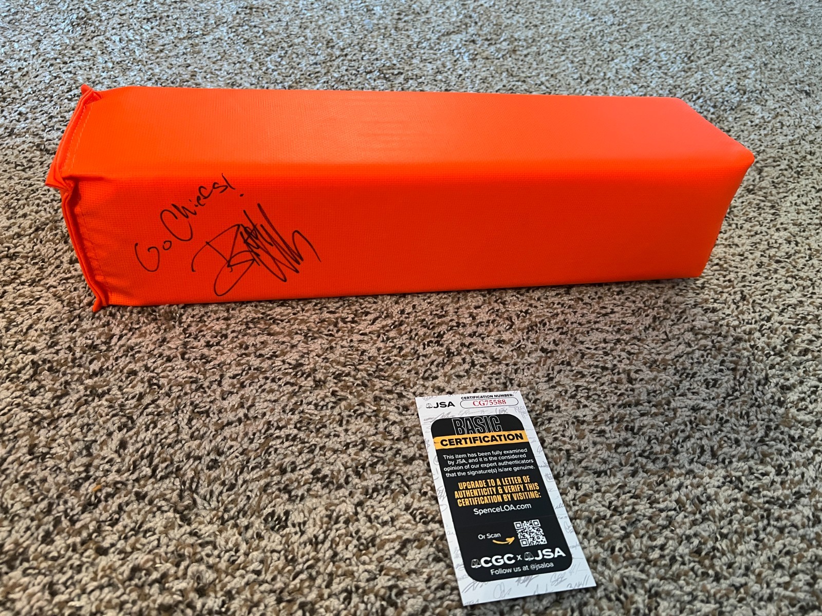 GM BRETT VEACH SIGNED FOOTBALL PYLON AUTO KANSAS CITY CHIEFS JSA COA
