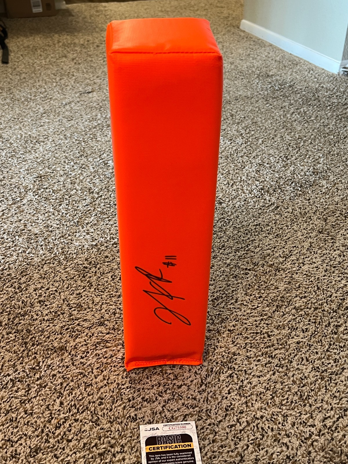 JALEN ROYALS SIGNED FOOTBALL PYLON AUTO KANSAS CITY CHIEFS 2025 ROOKIE JSA COA