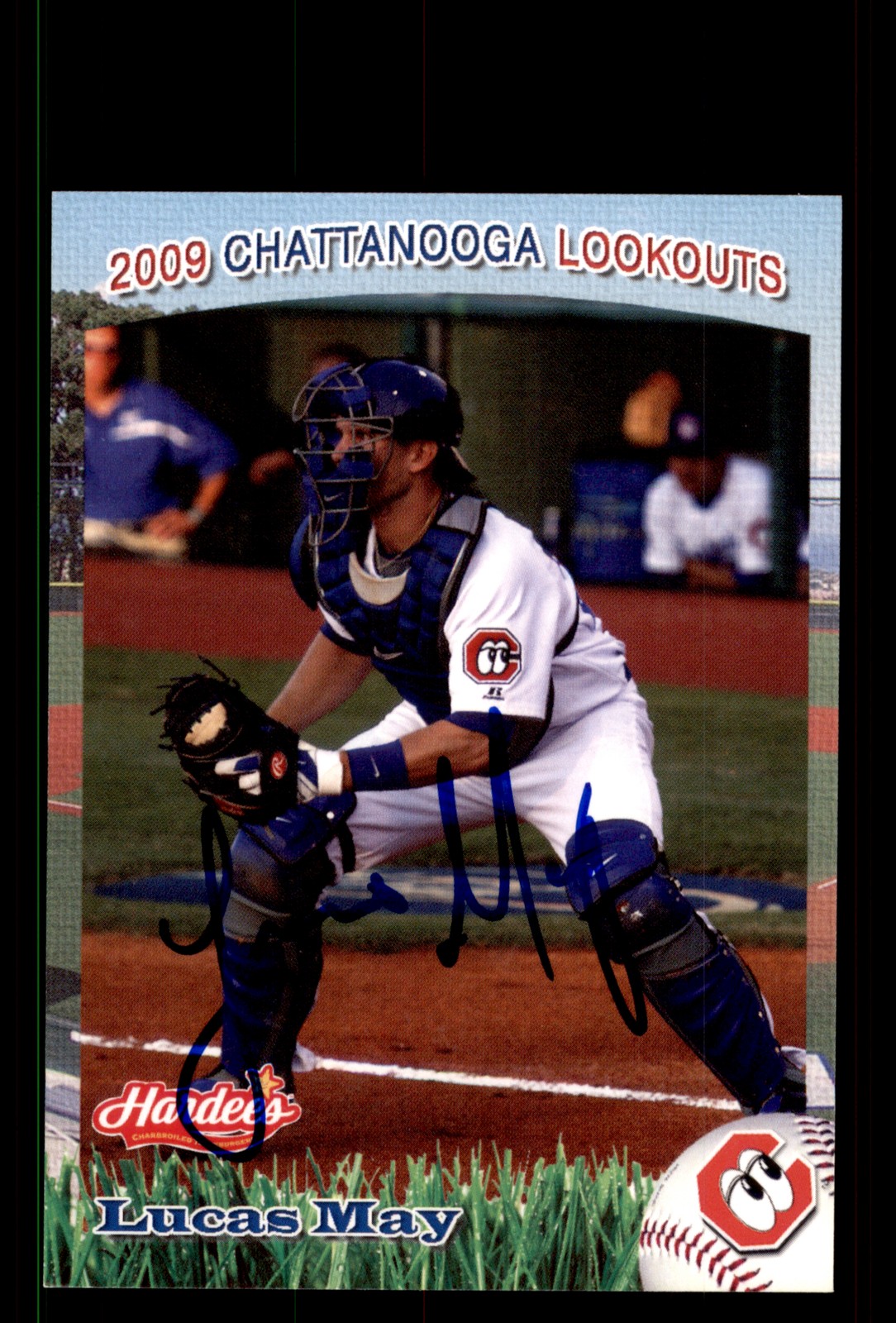 Signed Baseball Card Auto Lucas May 2009 Grandstand Chattanooga Lookouts