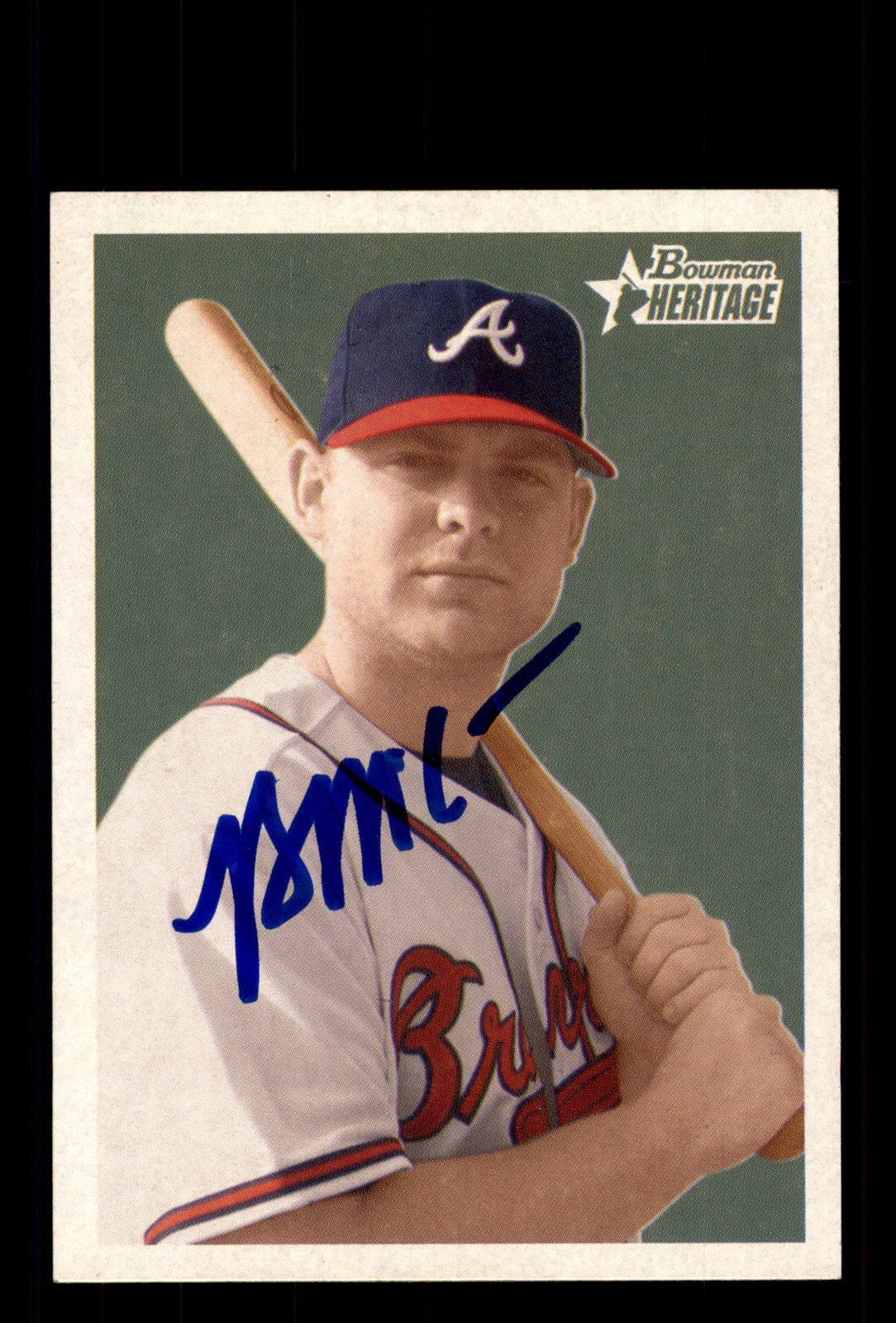 Signed Baseball Card Auto Brian McCann 2006 Bowman Heritage #126 Atlanta Braves