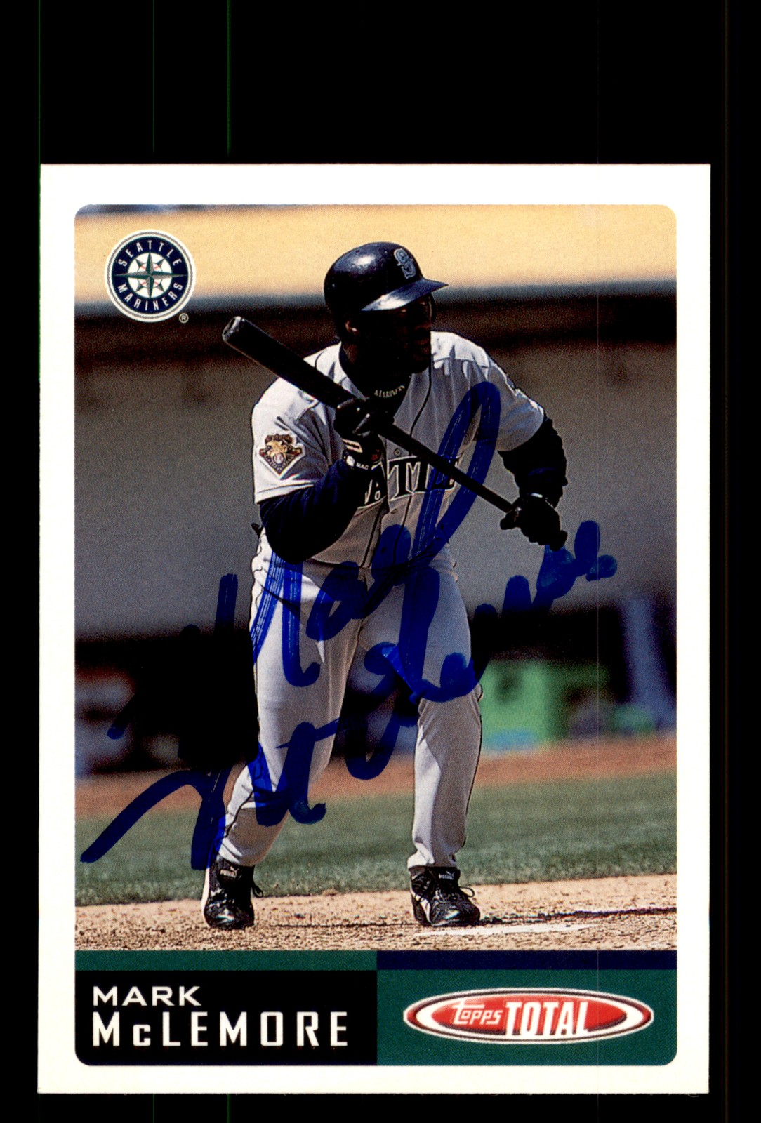 Signed Baseball Card Auto Mark McLemore 2002 Topps Total #661 Seattle Mariners
