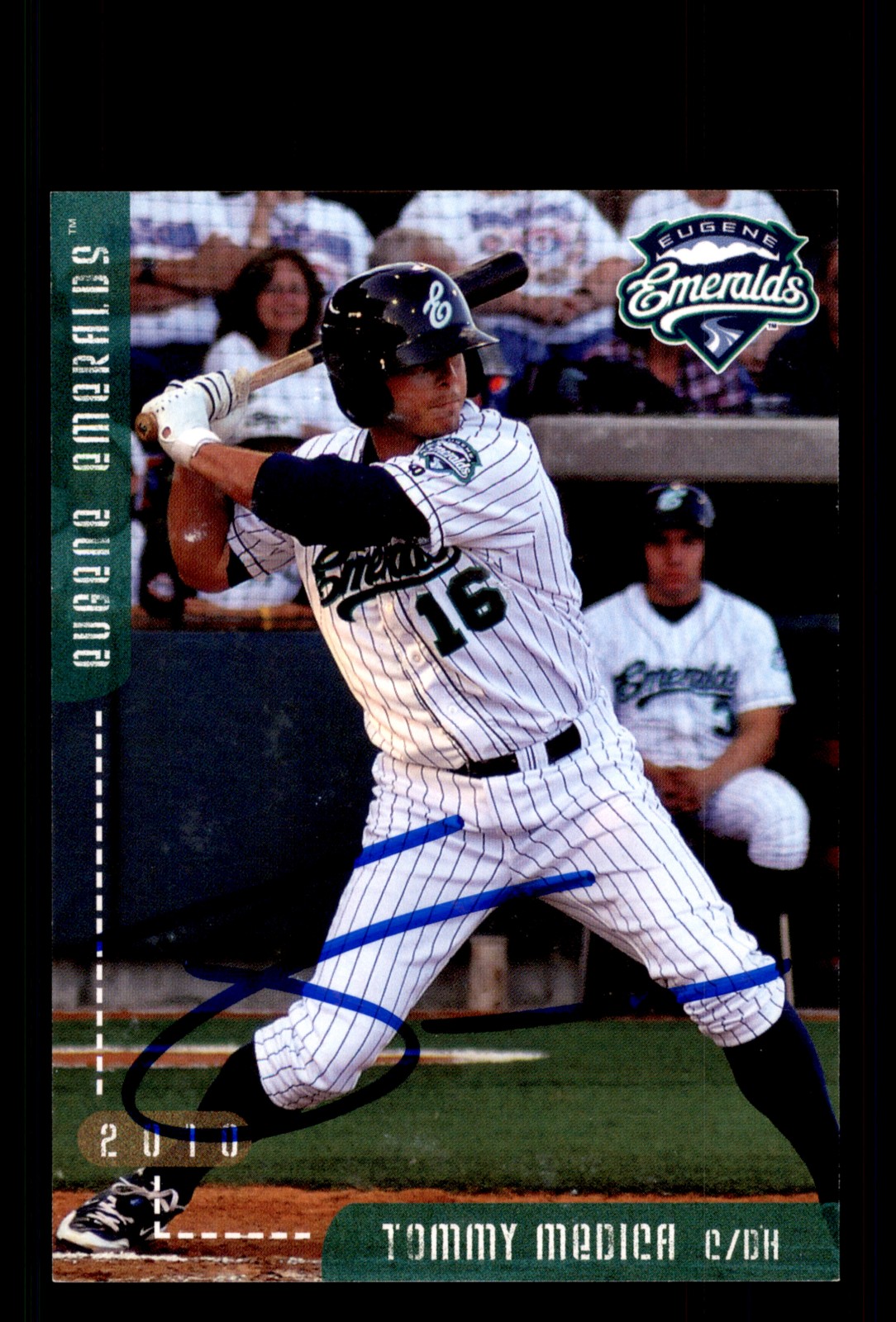 Signed Baseball Card Auto Tommy Medica 2010 Grandstand Eugene Emeralds
