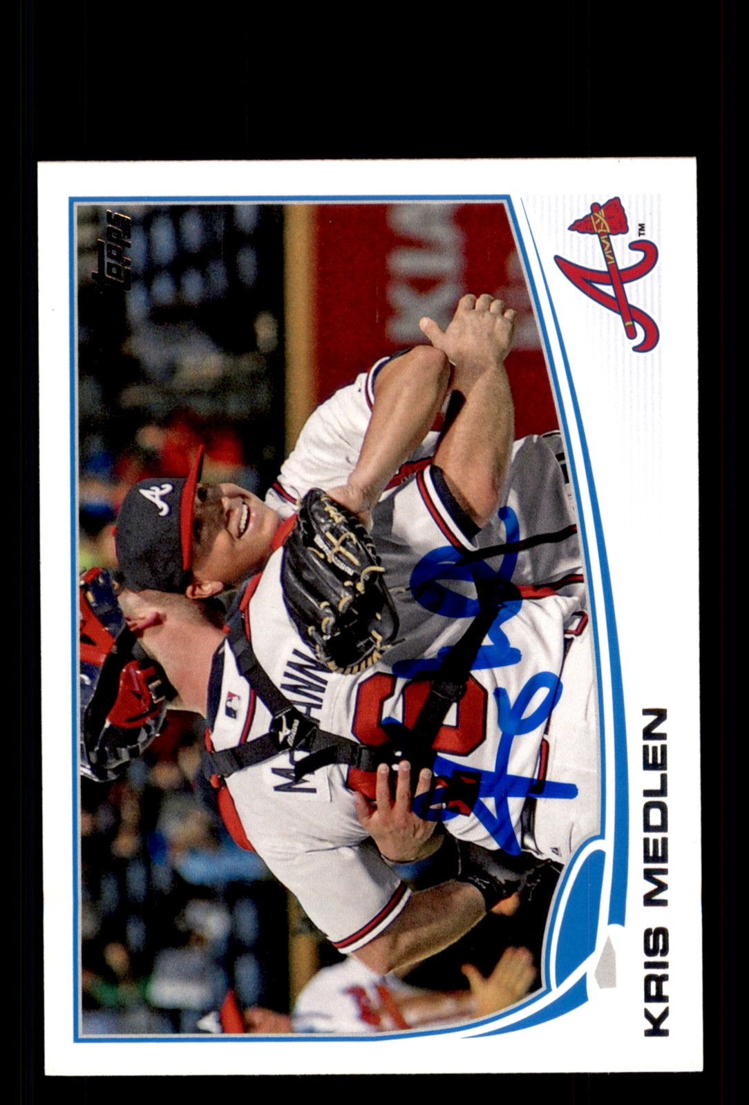 Signed Baseball Card Auto Kris Medlen 2013 Topps #344 Atlanta Braves