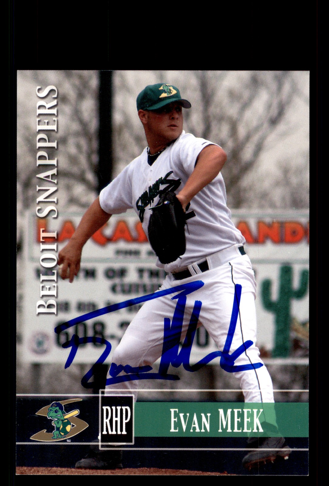 Signed Baseball Card Auto Evan Meek 2005 Grandstand Beloit Snappers