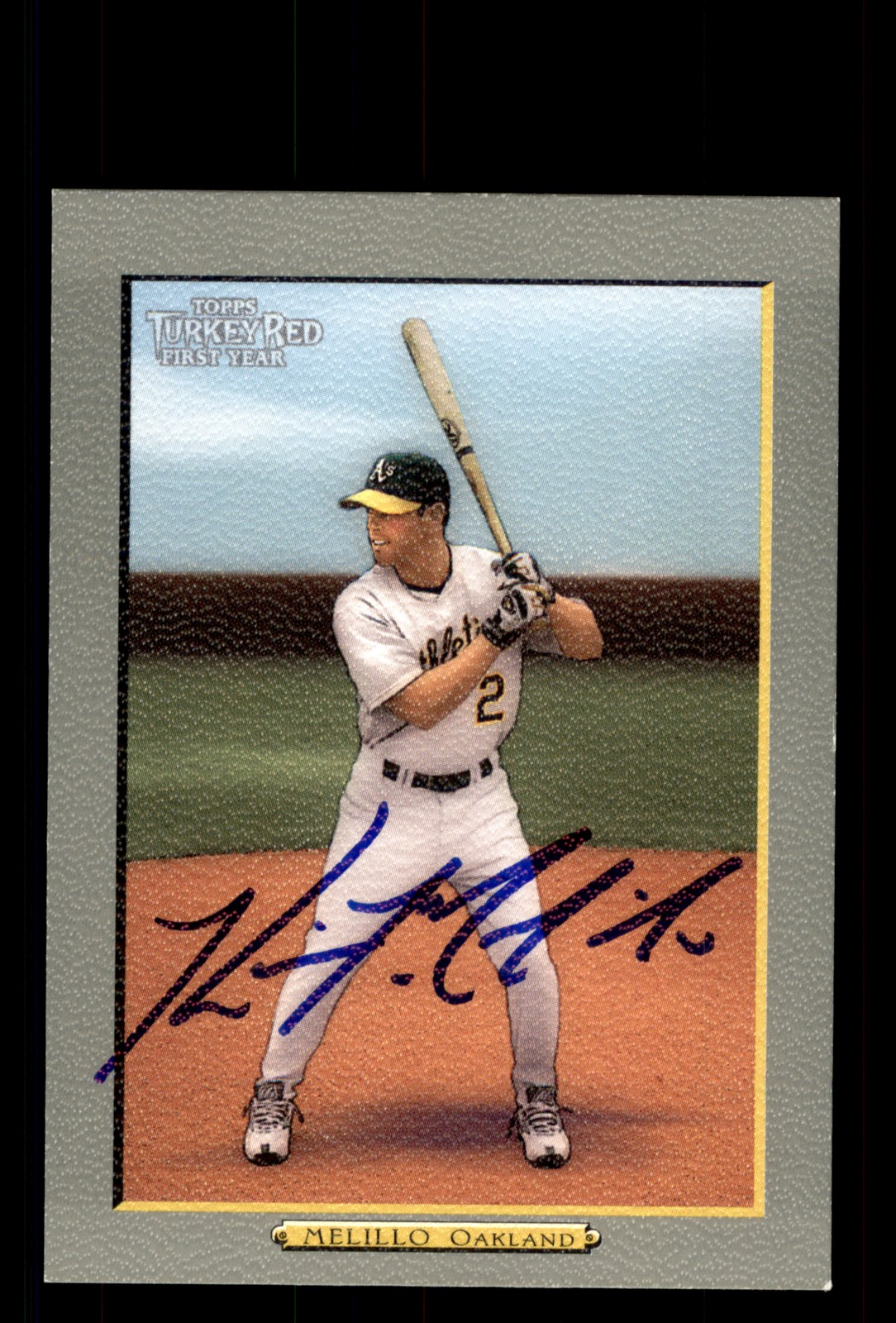 Signed Baseball Card Auto Kevin Melillo 2005 Topps Turkey Red #276 Oakland A's