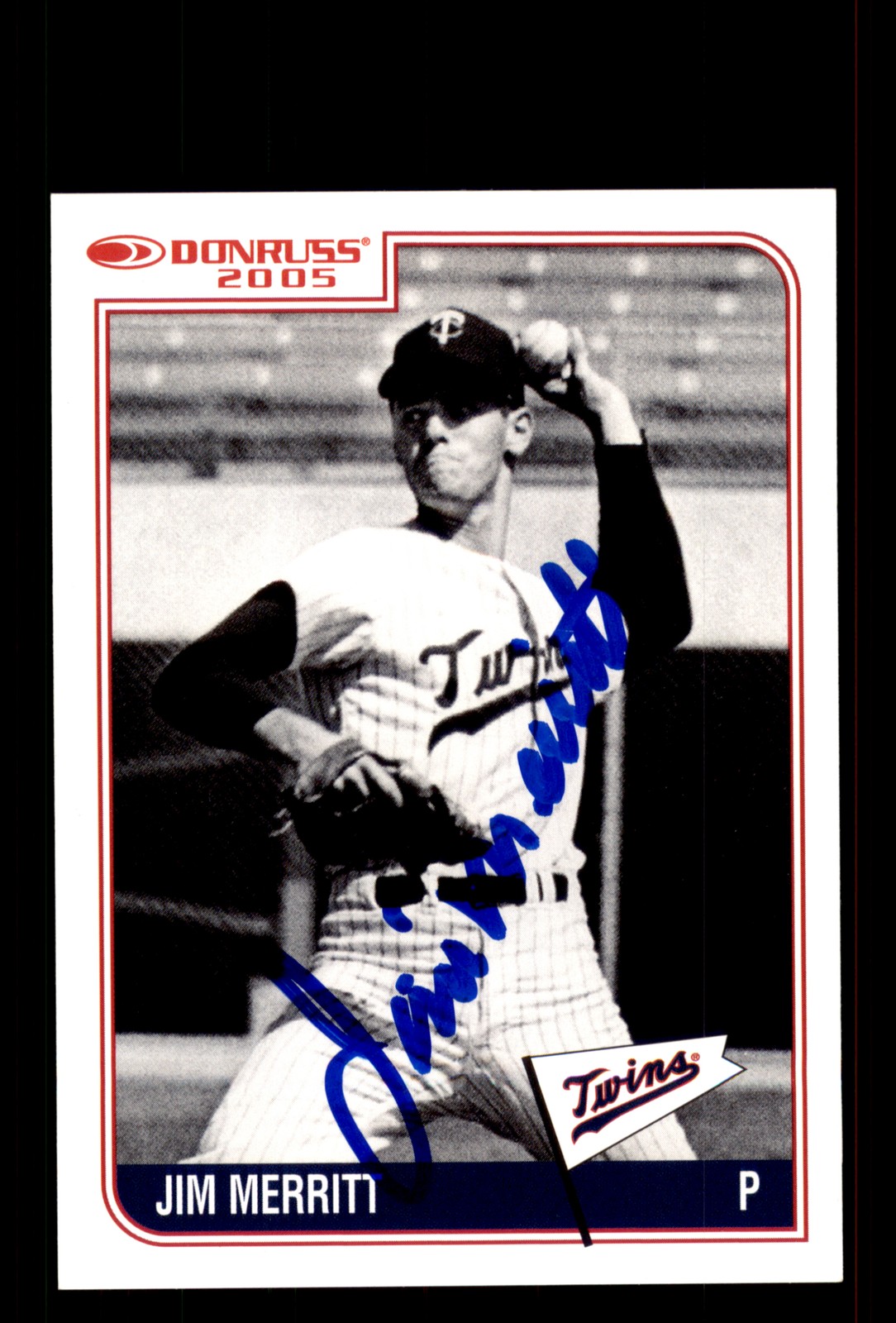 Signed Baseball Card Auto Jim Merritt 2005 Donruss Minnesota Twins 1965 SGA