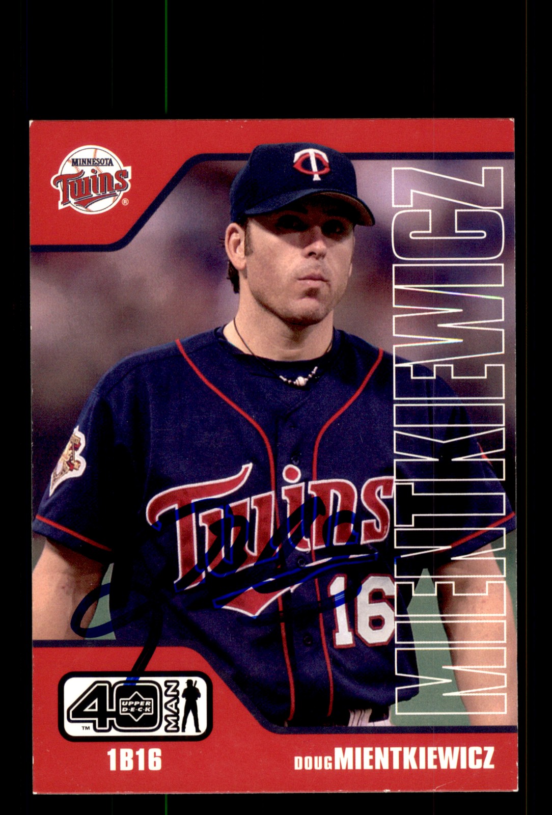 Signed Baseball Card Auto Brian Buchanan 2002 Upper Deck 40-Man #383 Twins