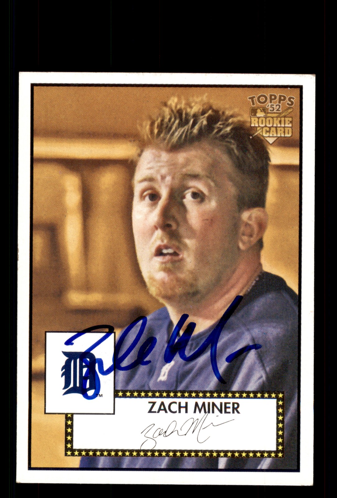 Signed Baseball Card Auto Zach Miner 2006 Topps '52 Rookies #76 Detroit Tigers