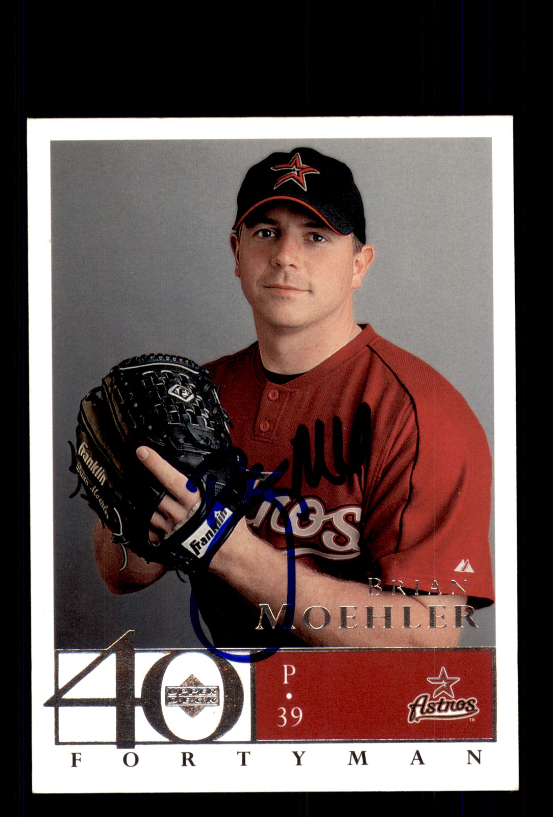 Signed Baseball Card Auto Brian Moehler 2003 Upper Deck 40-Man #361 Astros