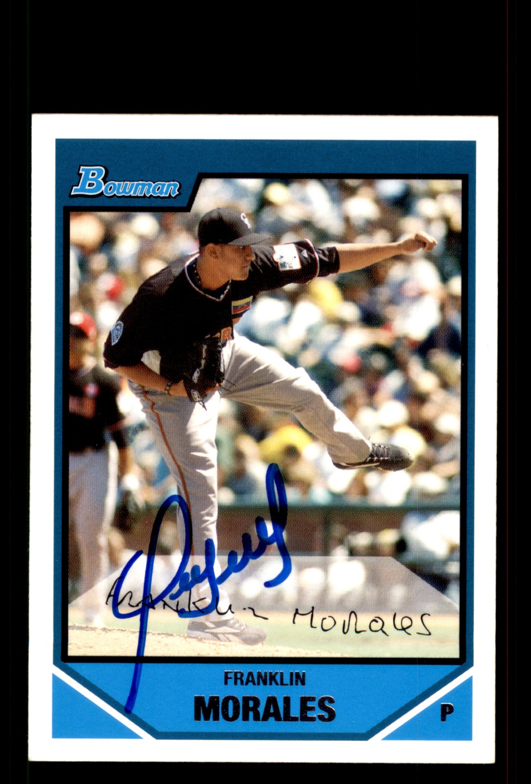 Signed Baseball Card Auto Franklin Morales 2007 Bowman #BDPP74 Colorado Rockies