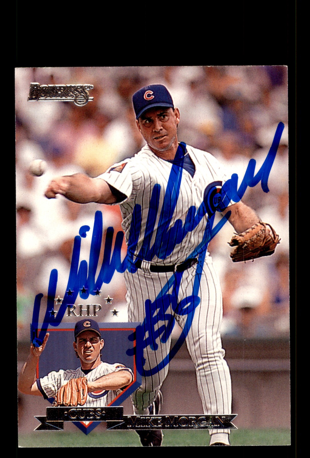 Signed Baseball Card Auto Mike Morgan 1995 Donruss #385 Chicago Cubs