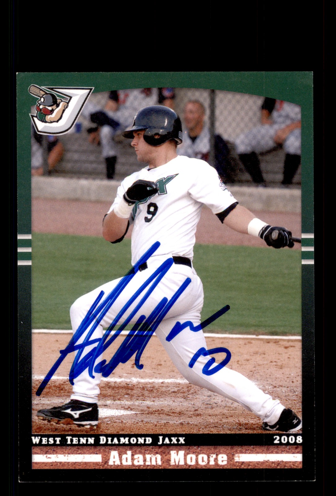 Signed Baseball Card Auto Adam Moore 2008 Grandstand West Tenn Diamond Jaxx