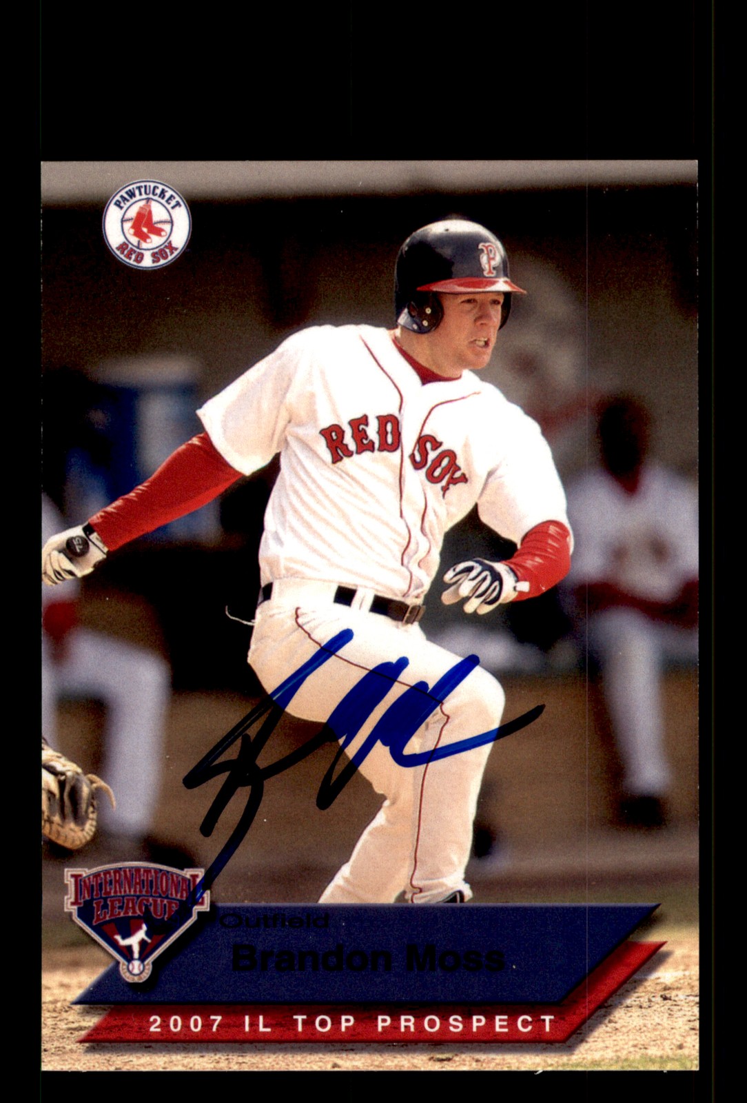 Signed Baseball Card Auto Brandon Moss 2007 International League Top Prospects