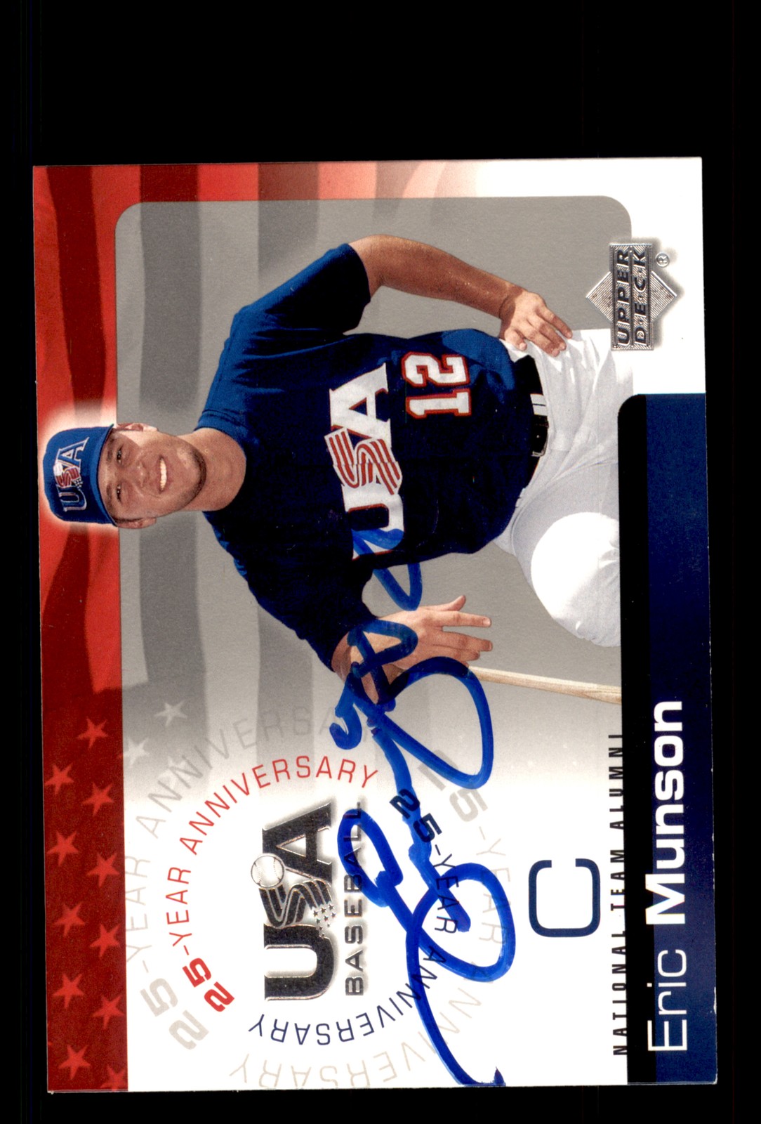 Signed Baseball Card Auto Eric Munson 2004 Upper Deck USA #USA-133