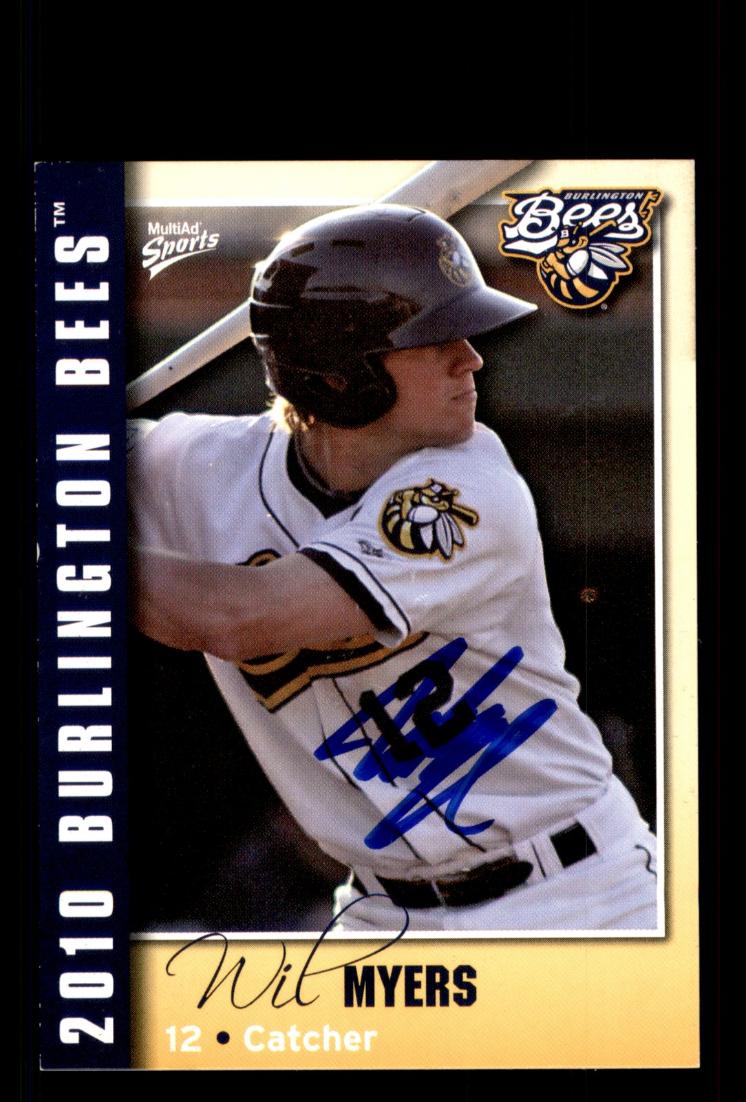 Signed Baseball Card Auto Wil Myers 2010 MultiAd Burlington Bees