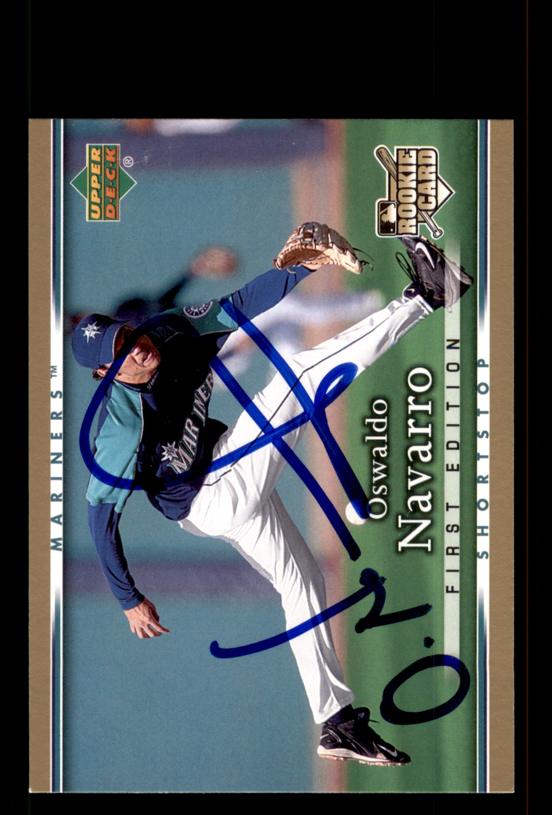 Signed Baseball Card Auto Oswaldo Navarro 2007 Upper Deck First Edition #41