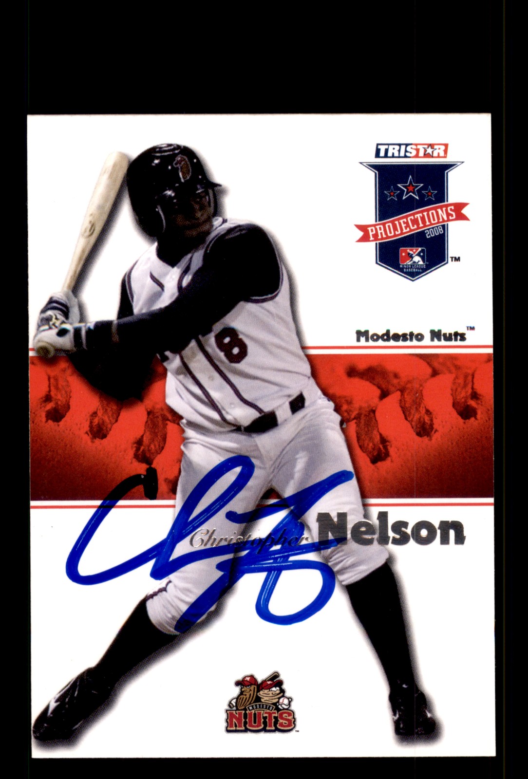 Signed Baseball Card Auto Chris Nelson 2008 TriStar PROjections #236