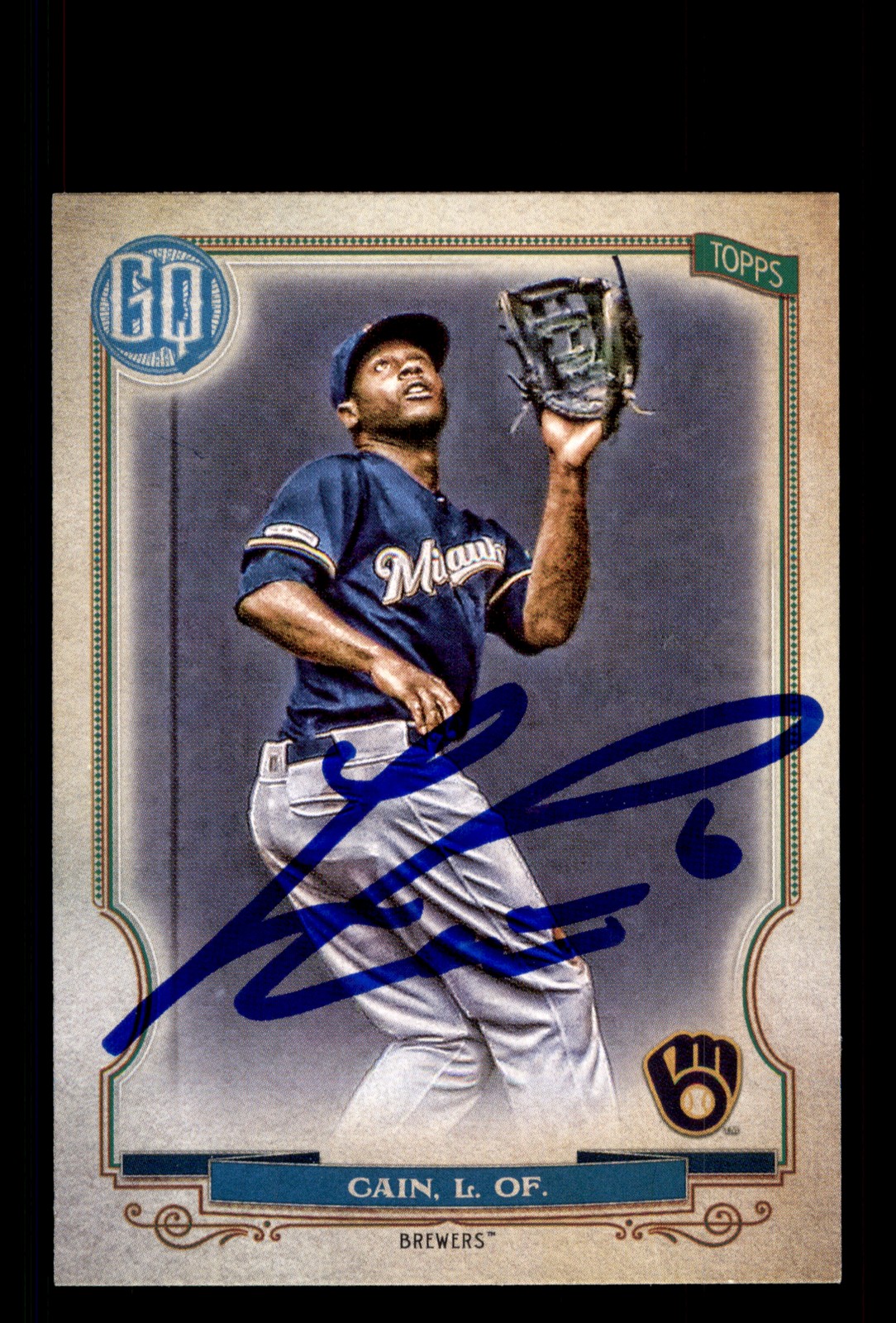 Signed Baseball Card Auto Lorenzo Cain 2020 Topps Gypsy Queen #141 Brewers
