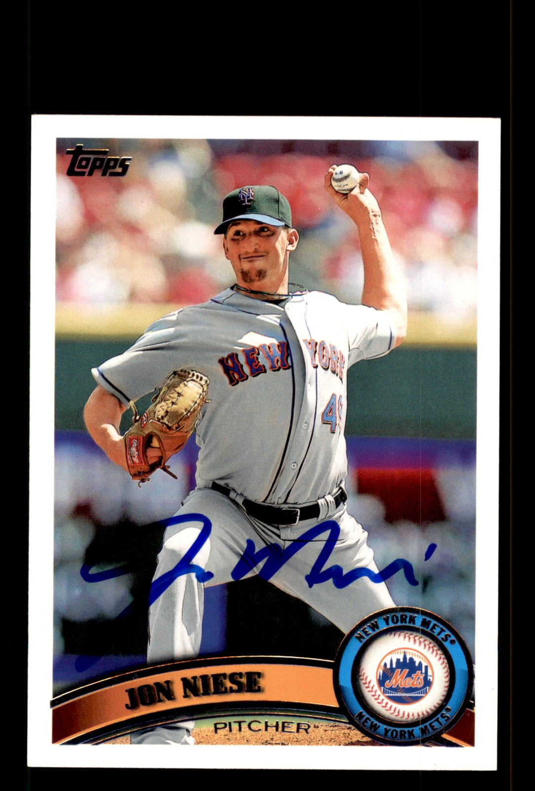 Signed Baseball Card Auto Jon Niese 2011 Topps #147 New York Mets
