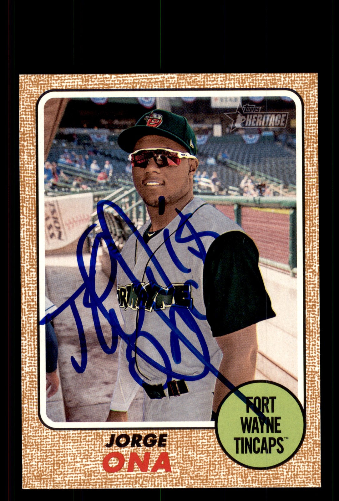 Signed Baseball Card Auto Jorge Ona 2017 Topps Heritage Minor League #127