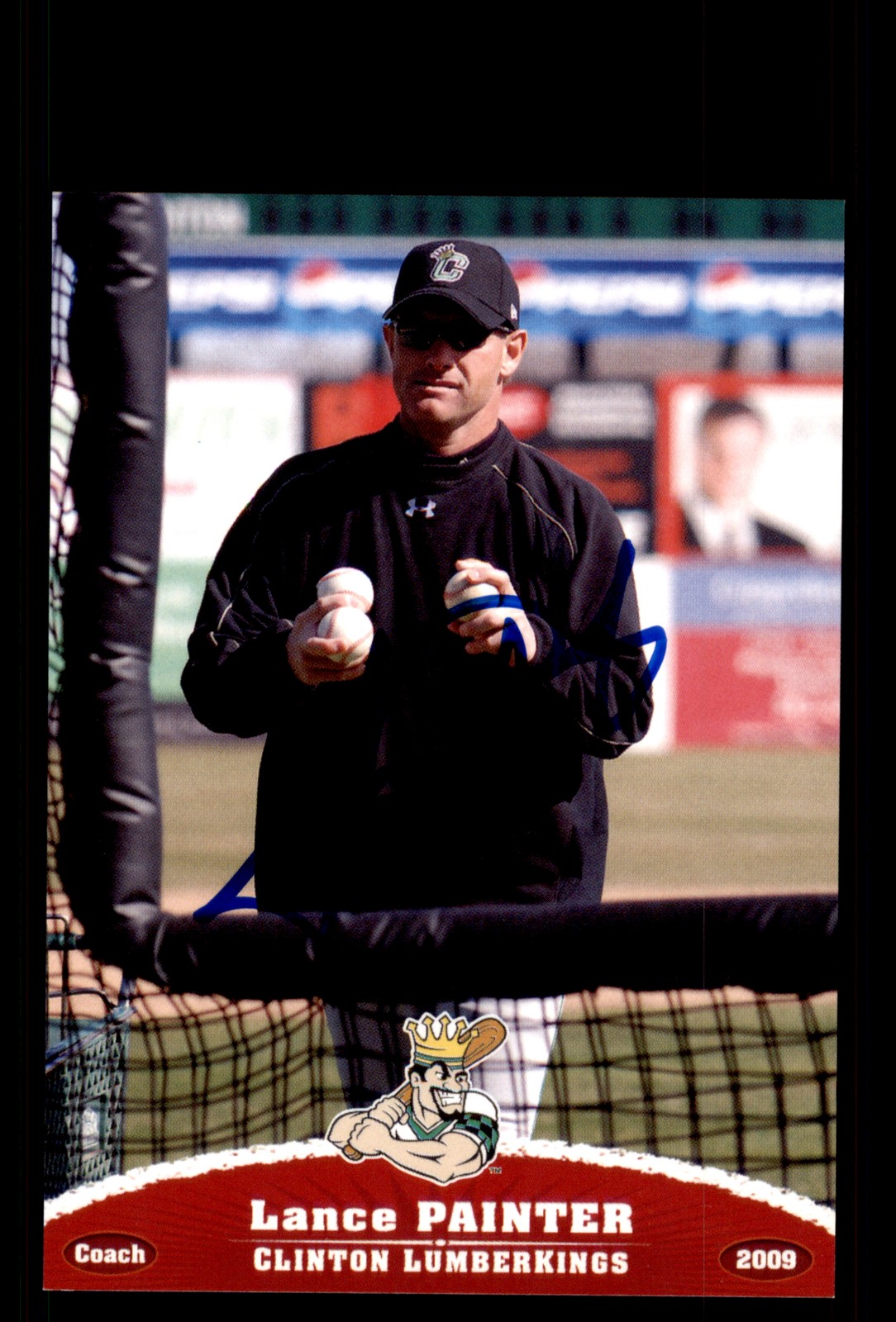 Signed Baseball Card Auto Lance Painter 2009 Grandstand Clinton LumberKings