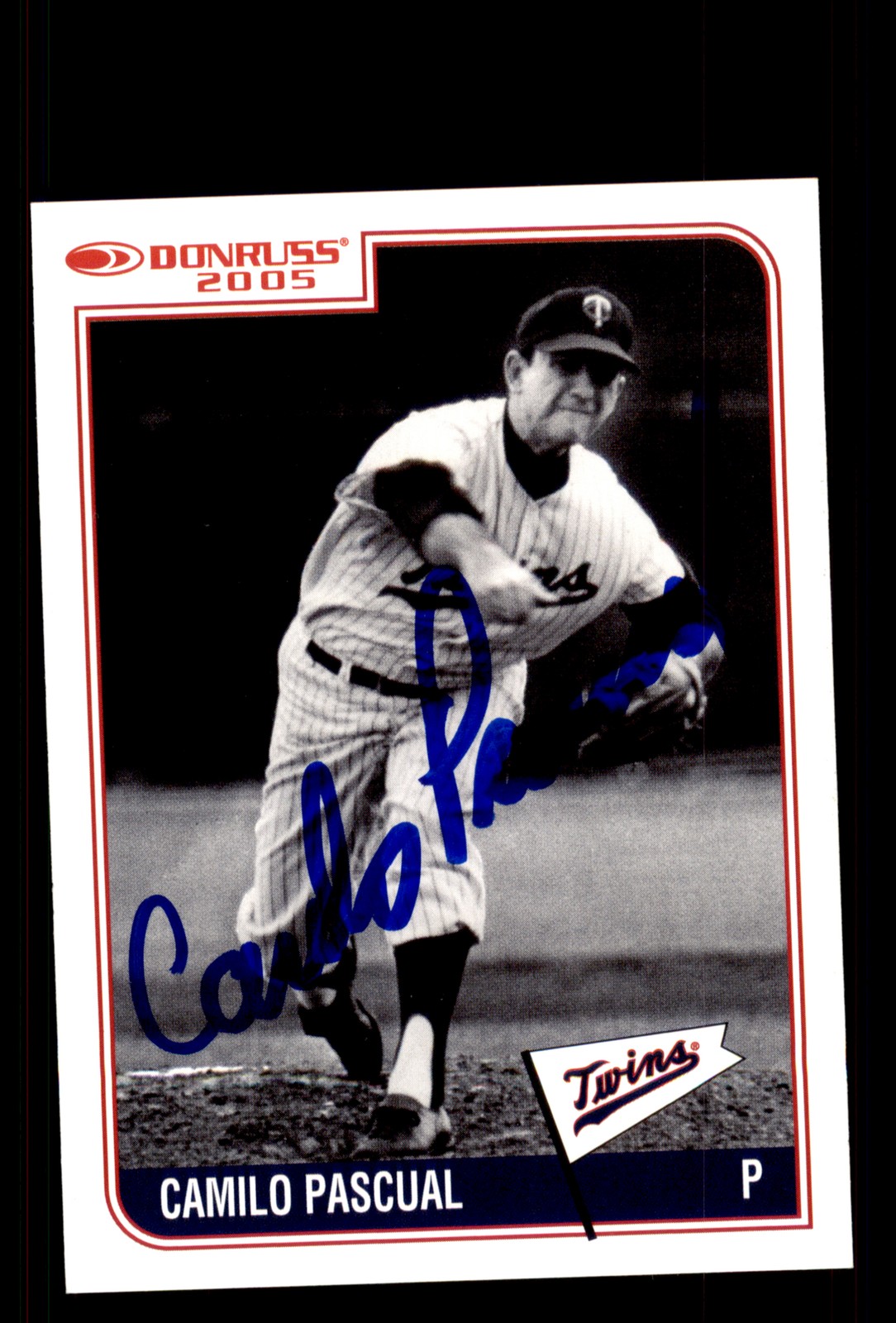 Signed Baseball Card Auto Camilo Pascual 2005 Donruss Minnesota Twins 1965 ALC