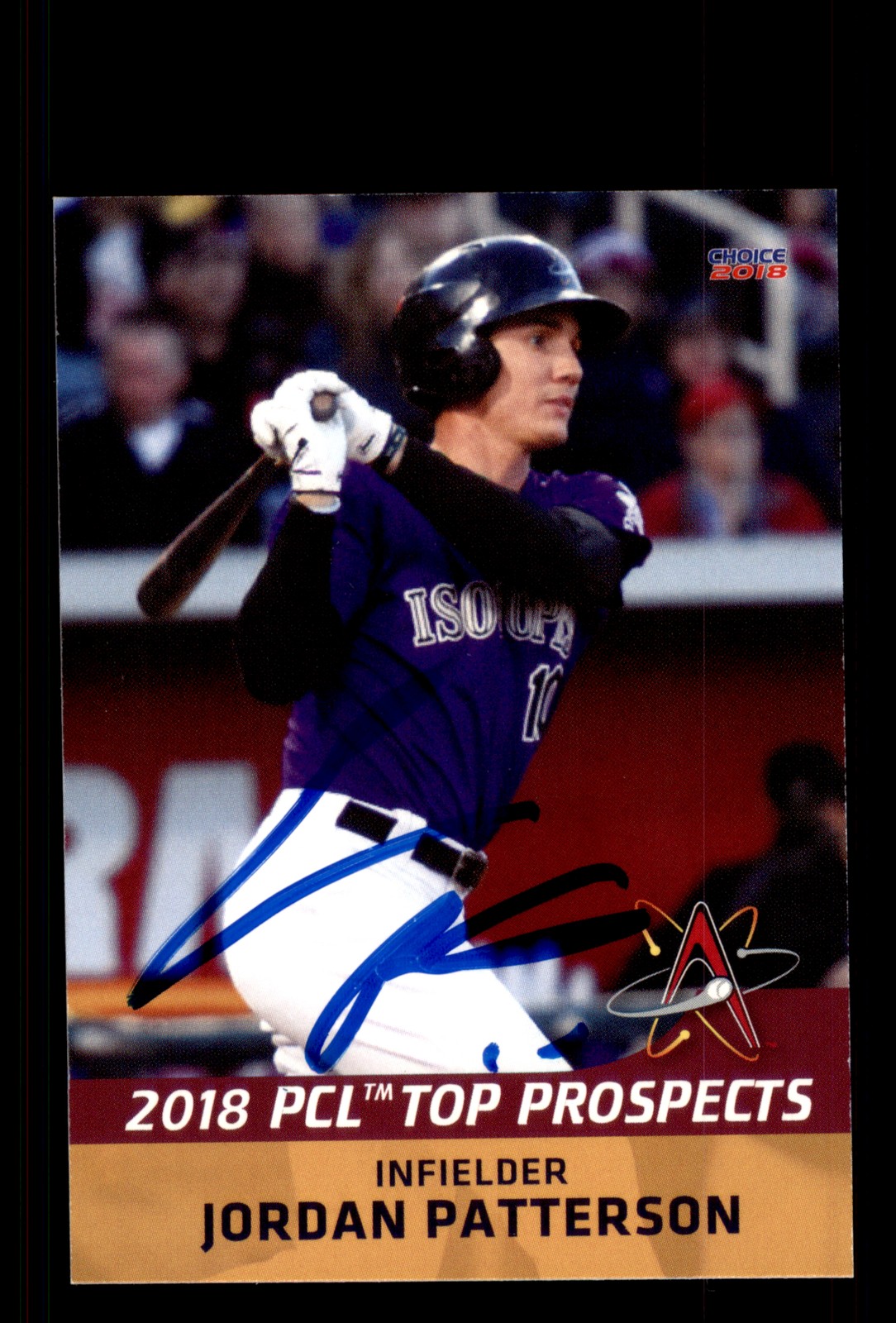 Signed Baseball Card Auto Jordan Patterson 2018 Pacific Coast League Prospects