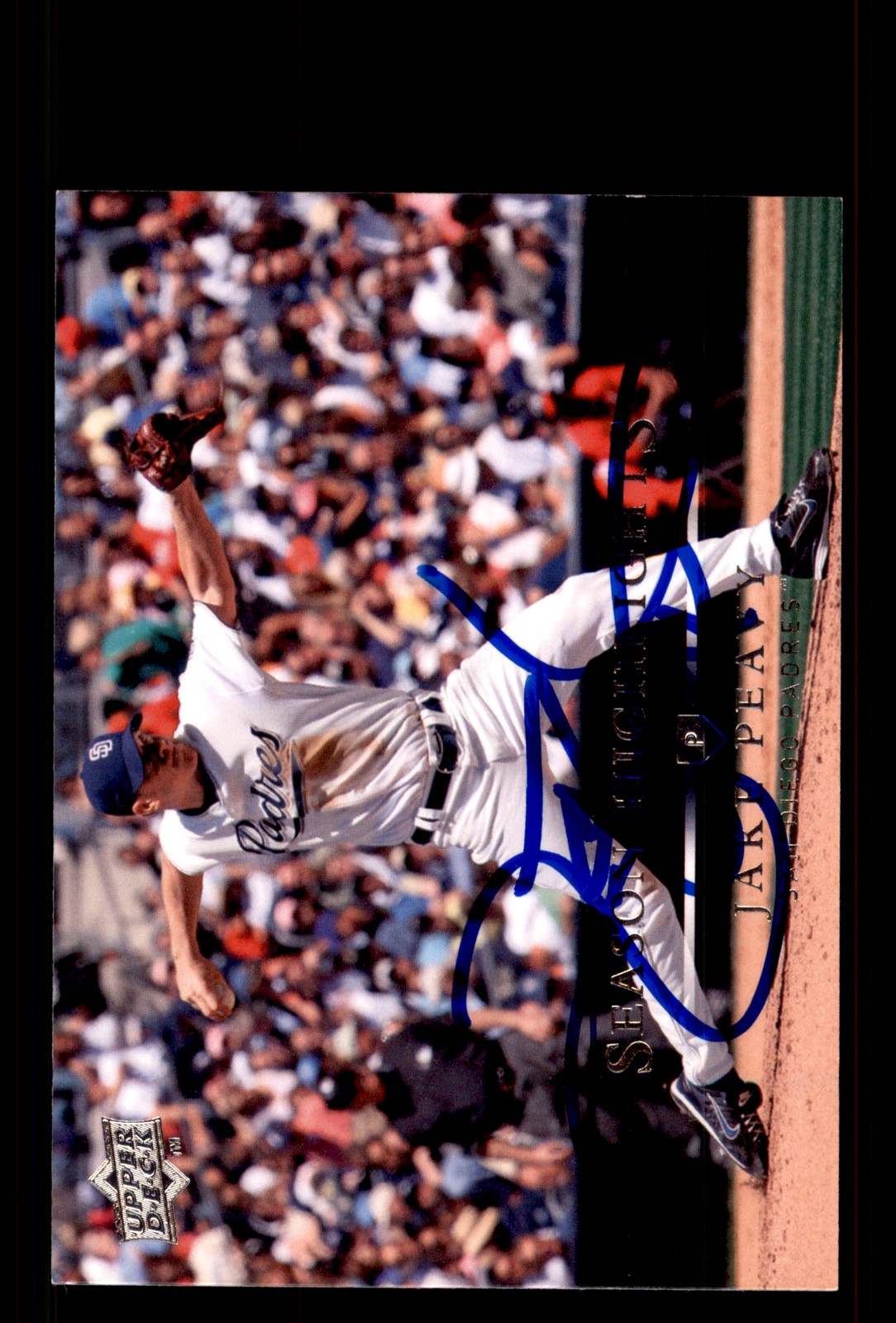Signed Baseball Card Auto Jake Peavy 2008 Upper Deck #788 San Diego Padres