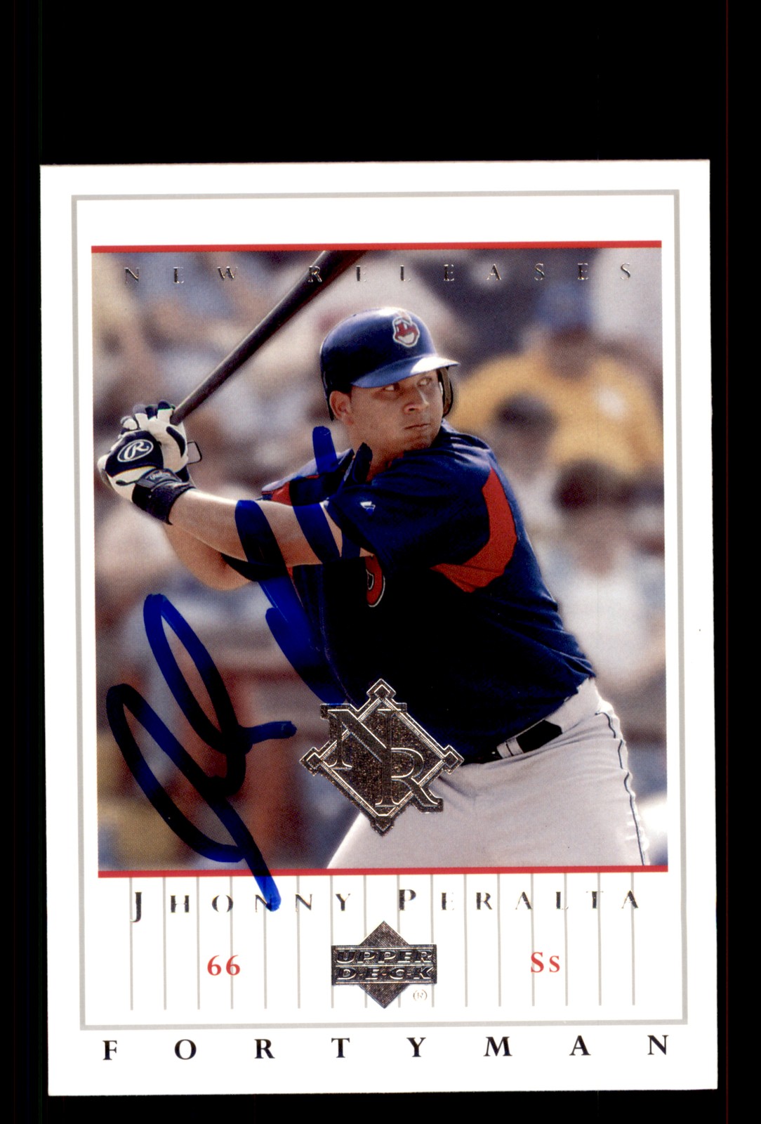 Signed Baseball Card Auto Jhonny Peralta 2003 Upper Deck 40-Man #904 Indians