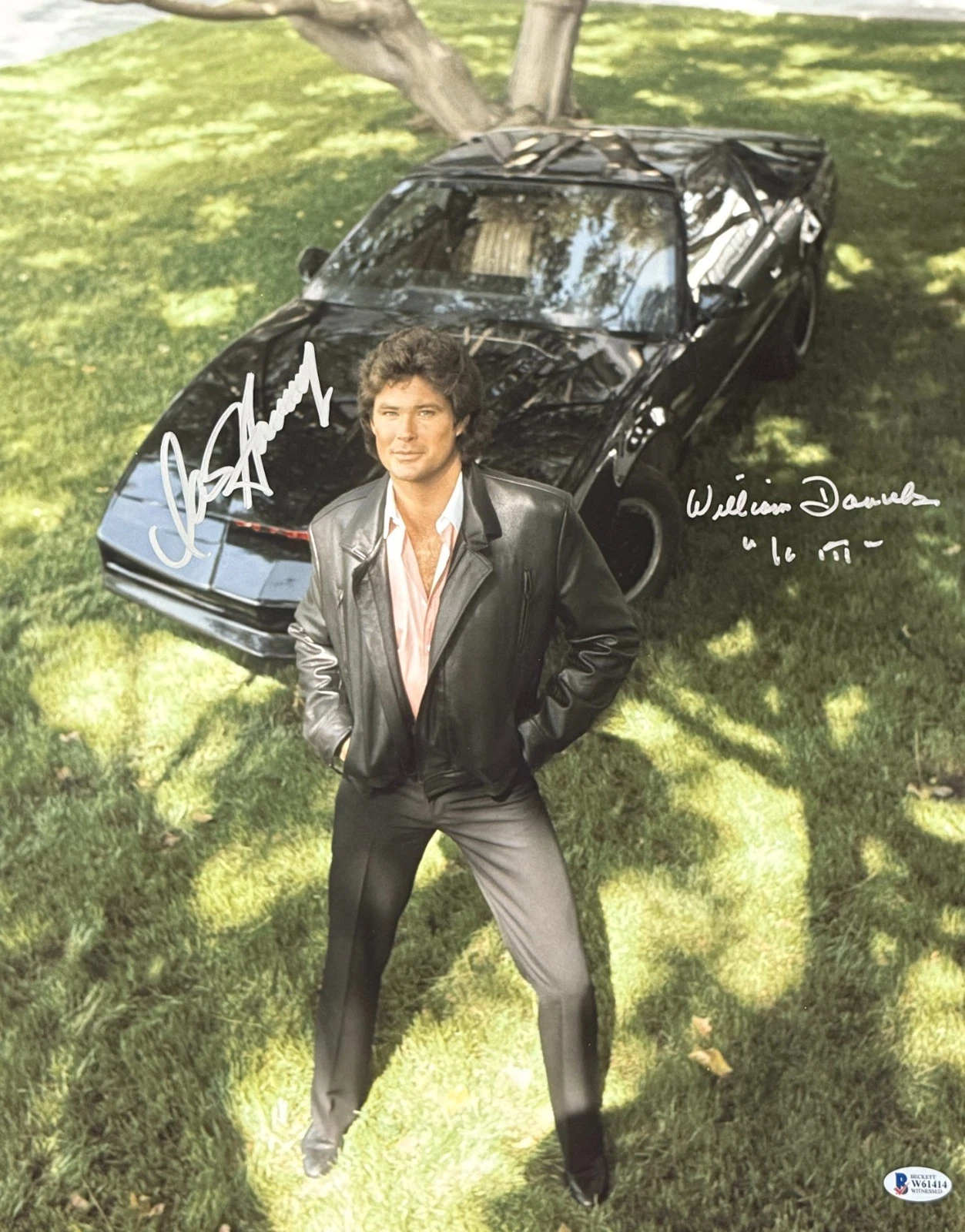 David Hasselhoff William Daniels Signed 16x20 Photo Knight Rider Beckett Witness