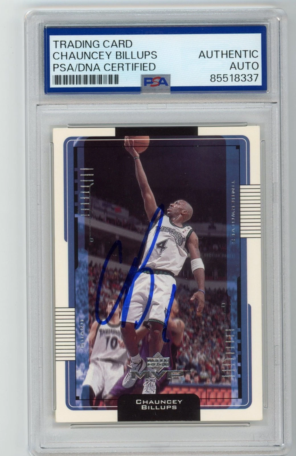 Signed Basketball Card Auto Chauncey Billups 2001-02 Upper Deck MVP #101 PSA/DNA