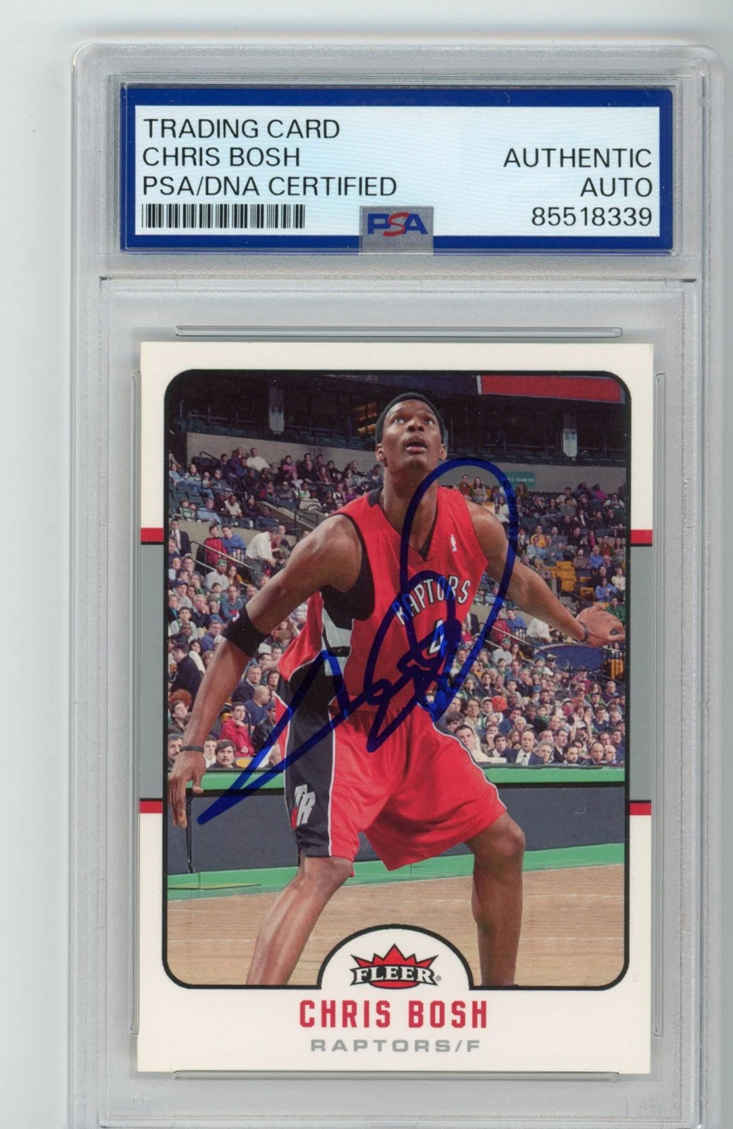 Signed Basketball Card Auto Chris Bosh 2006-07 Fleer #182 Raptors PSA/DNA